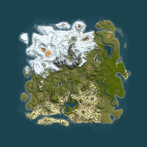 Rust map seed 1813566057, 5000x5000m top-down preview
