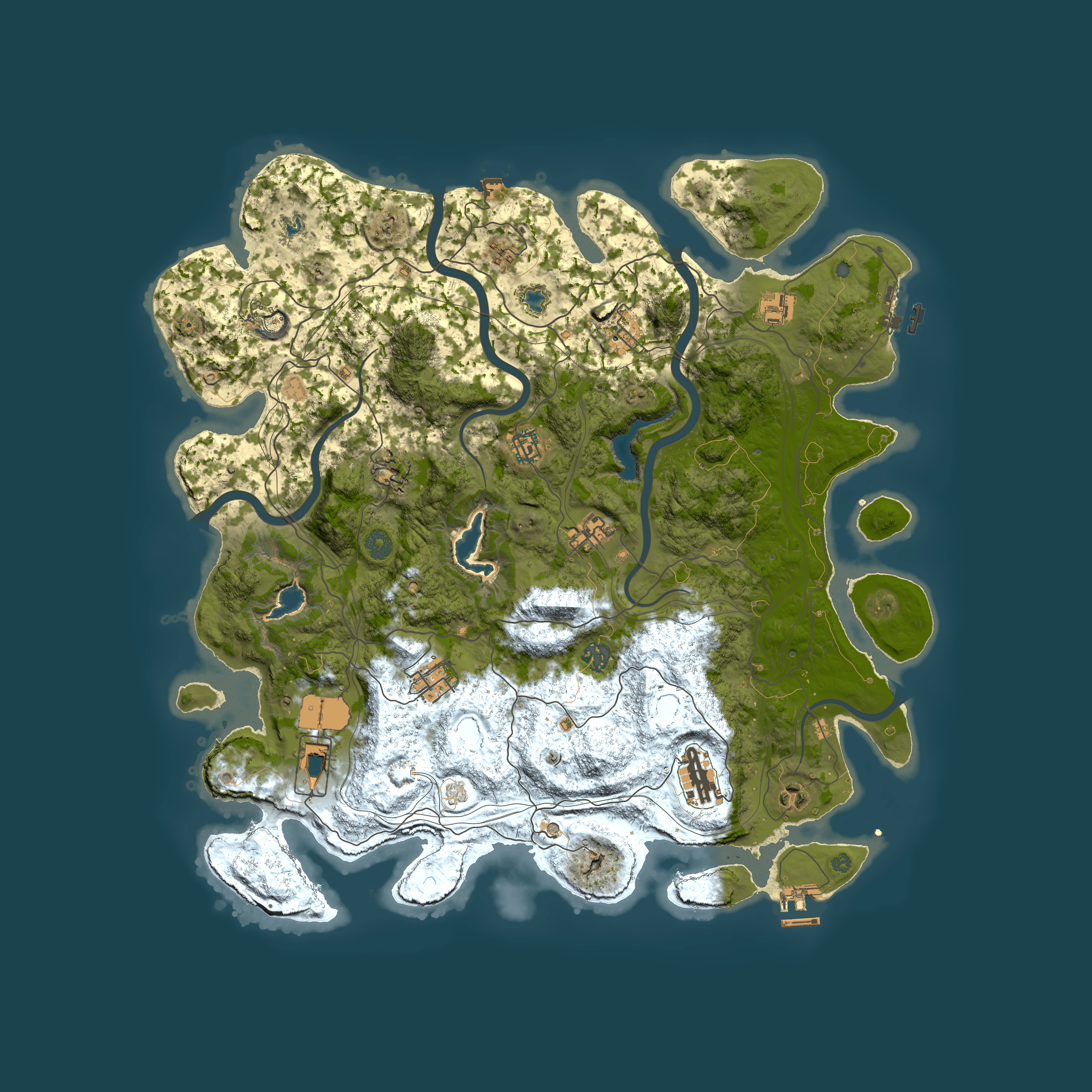 Full top-down render of Rust map seed 668720983, 4500x4500m