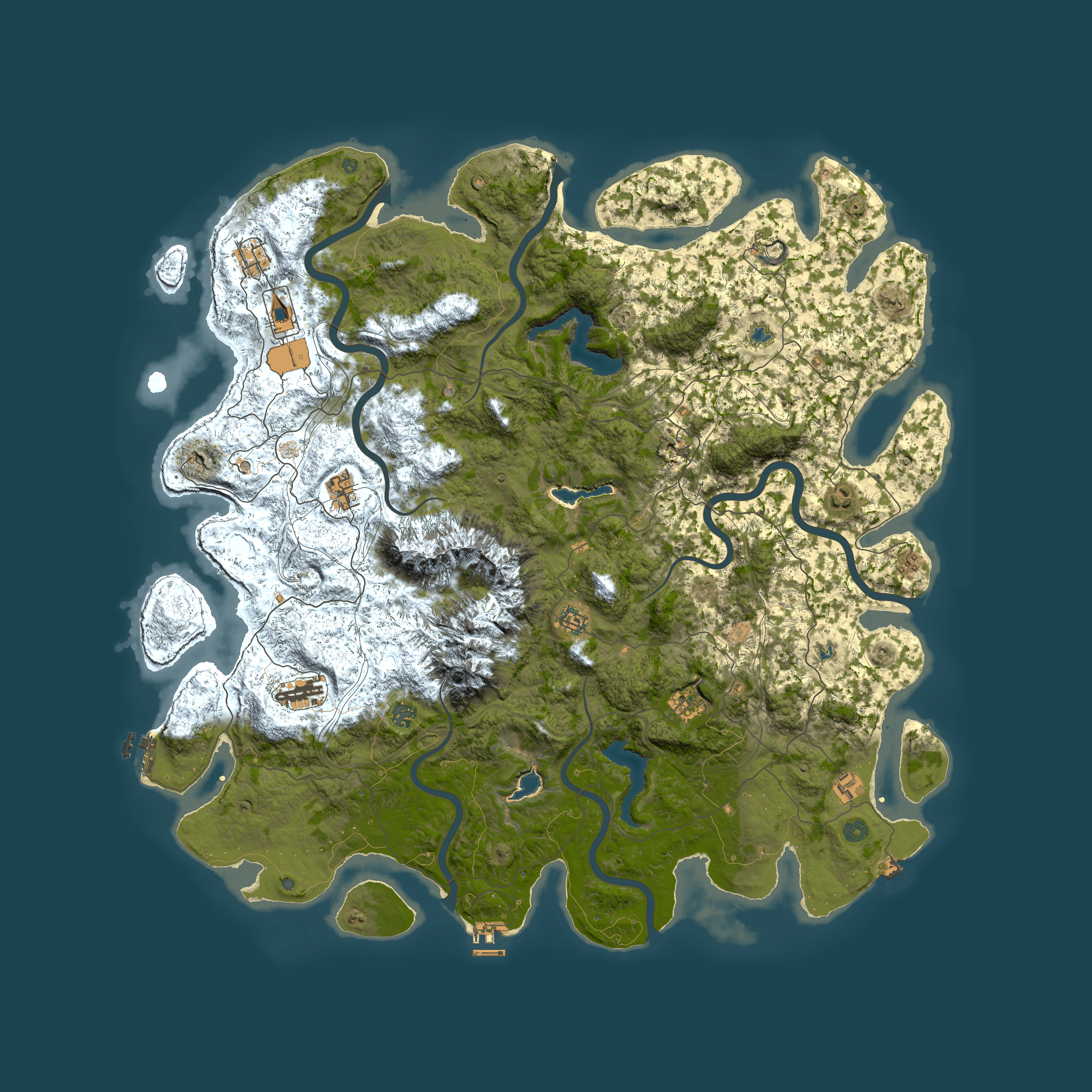Full top-down render of Rust map seed 609461080, 5500x5500m
