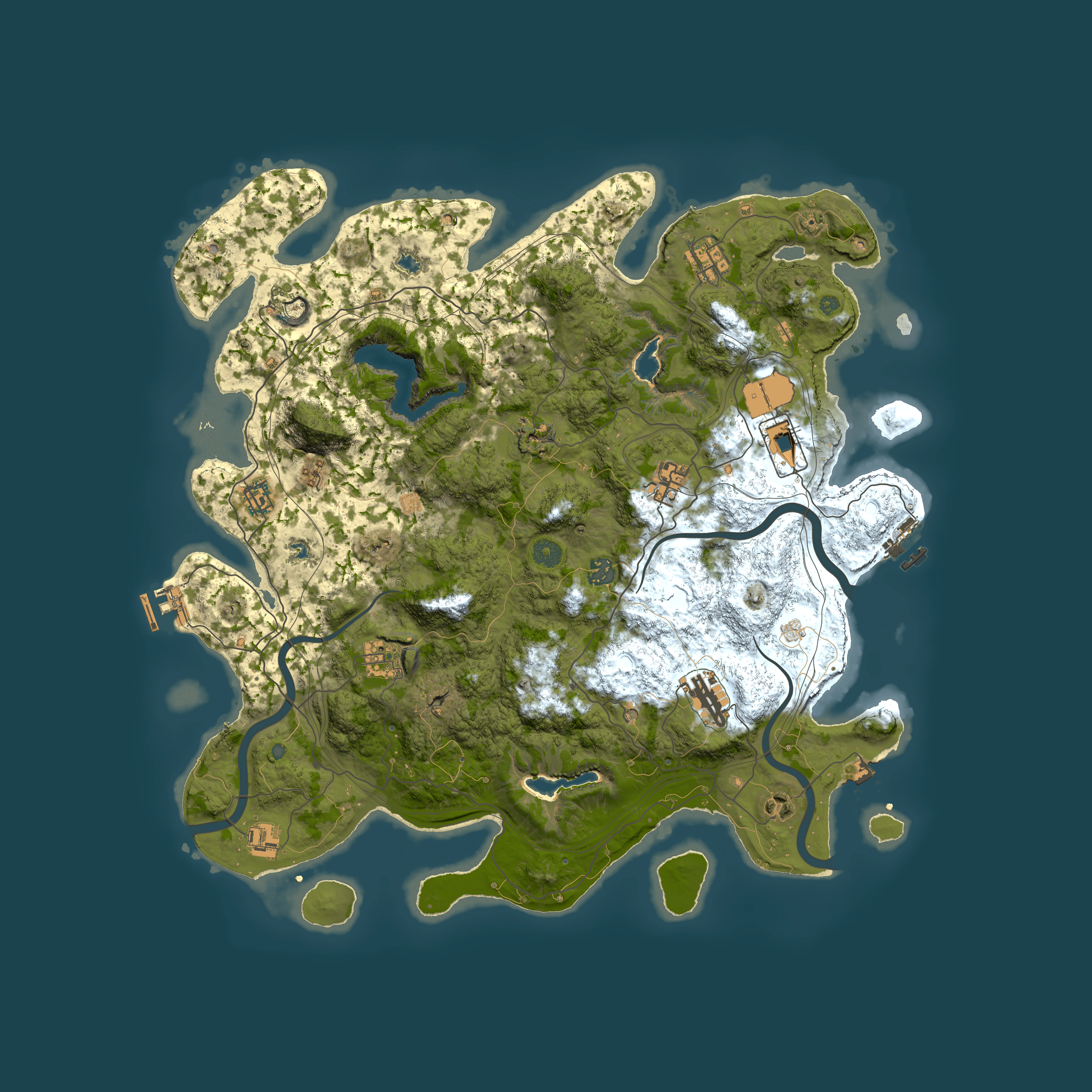 Full top-down render of Rust map seed 956718814, 4500x4500m