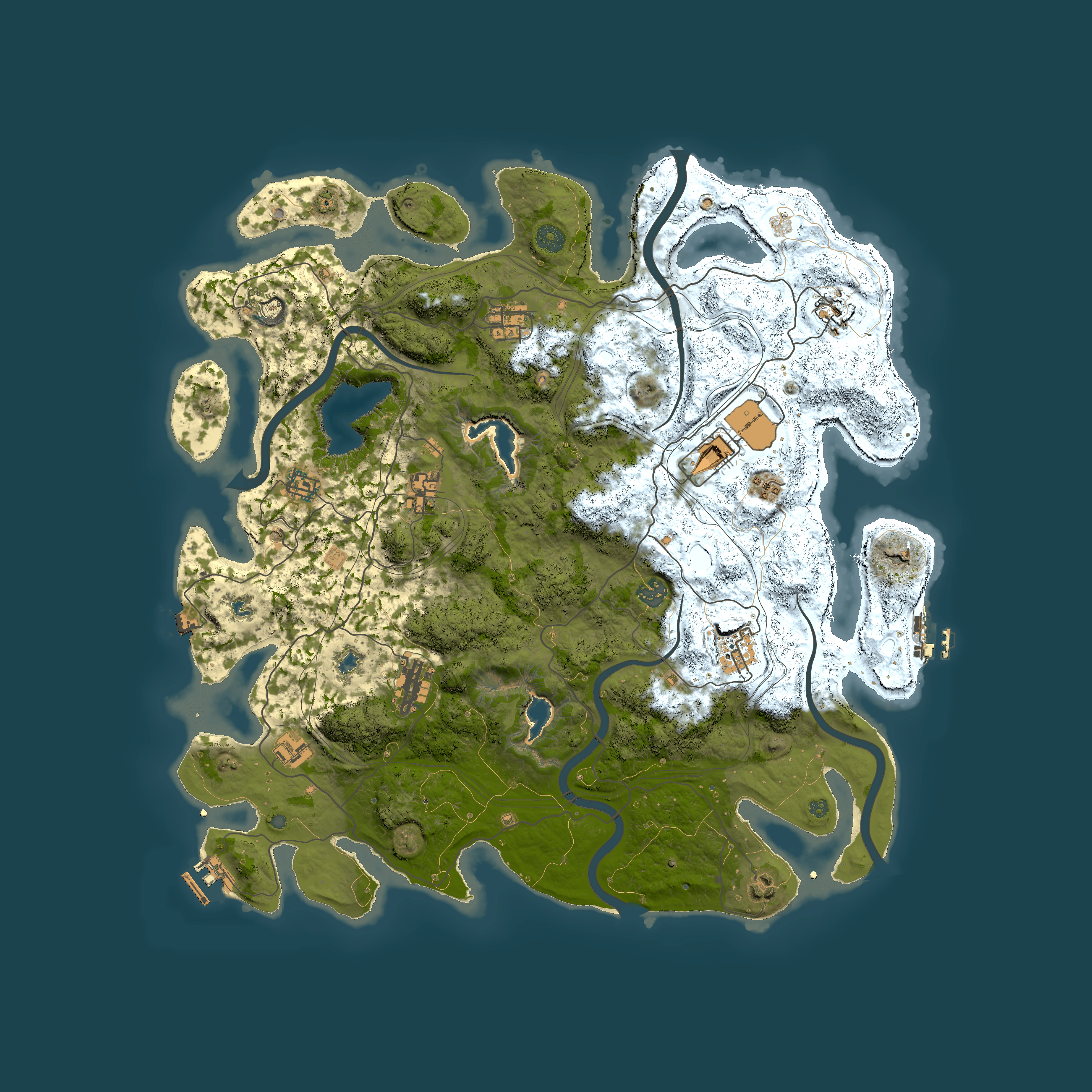 Full top-down render of Rust map seed 1283160261, 4500x4500m
