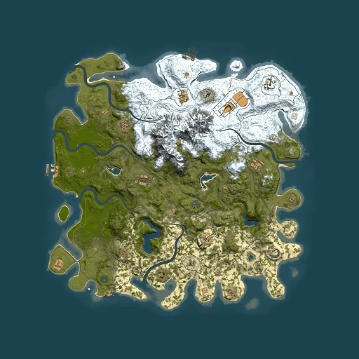Rust map seed 2137638511, 5000x5000m top-down preview