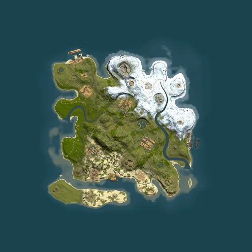 Rust map seed 349983352, 3000x3000m top-down preview