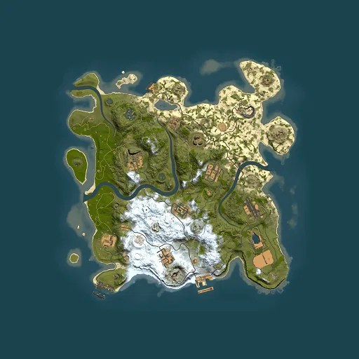 Rust map seed 16395434, 3500x3500m top-down preview