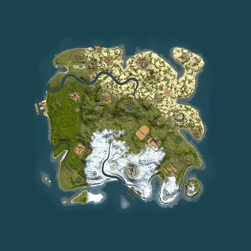 Rust map seed 491956817, 3500x3500m top-down preview