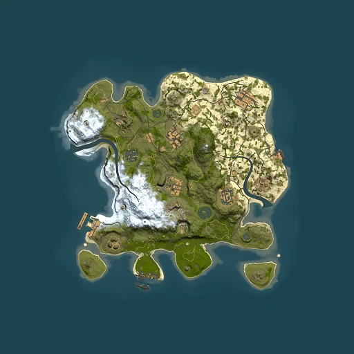 Rust map seed 1864252306, 3000x3000m top-down preview