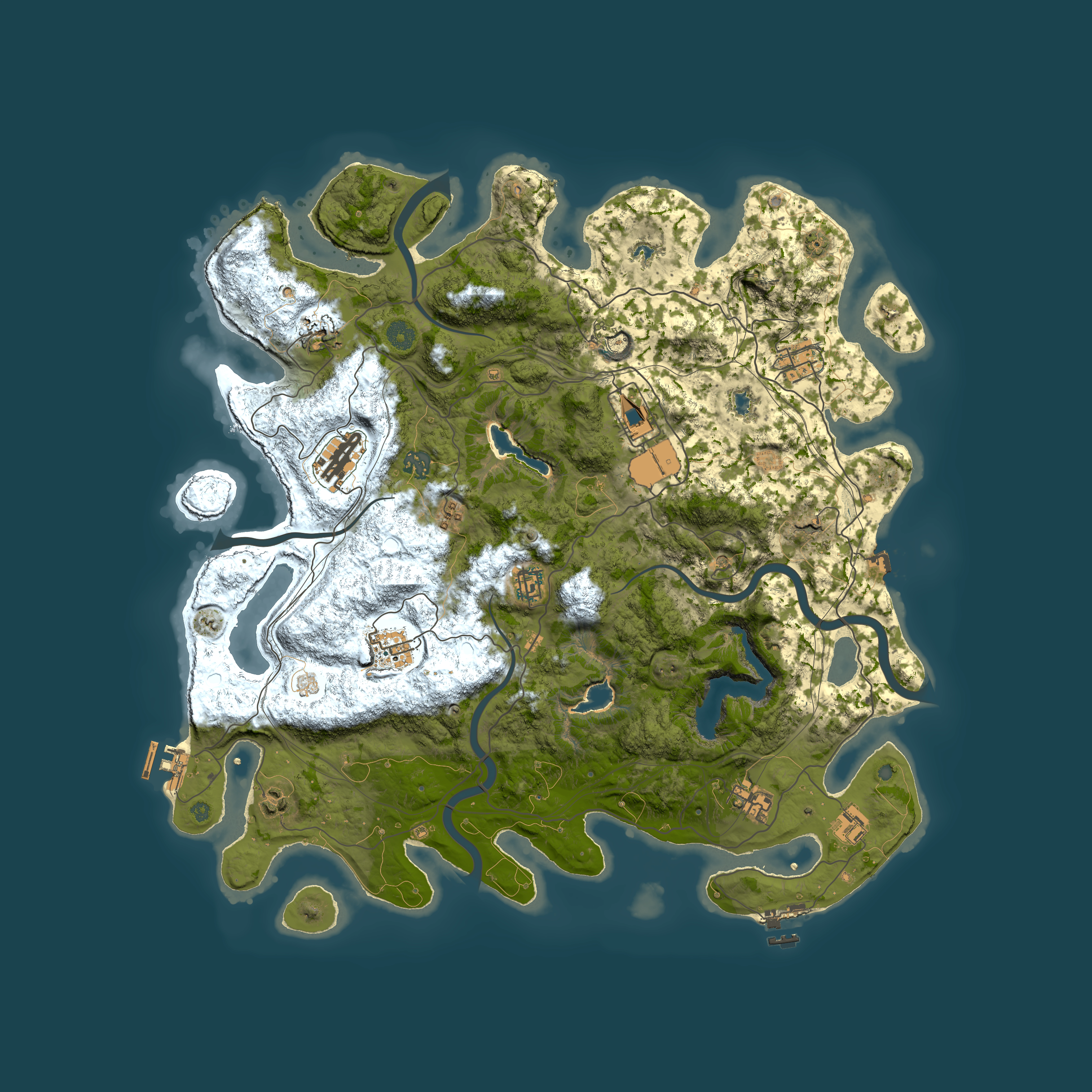 Full top-down render of Rust map seed 1868476020, 4500x4500m