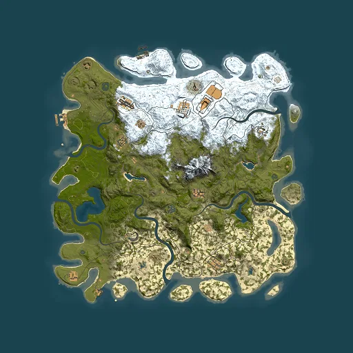 Rust map seed 146821513, 5000x5000m top-down preview