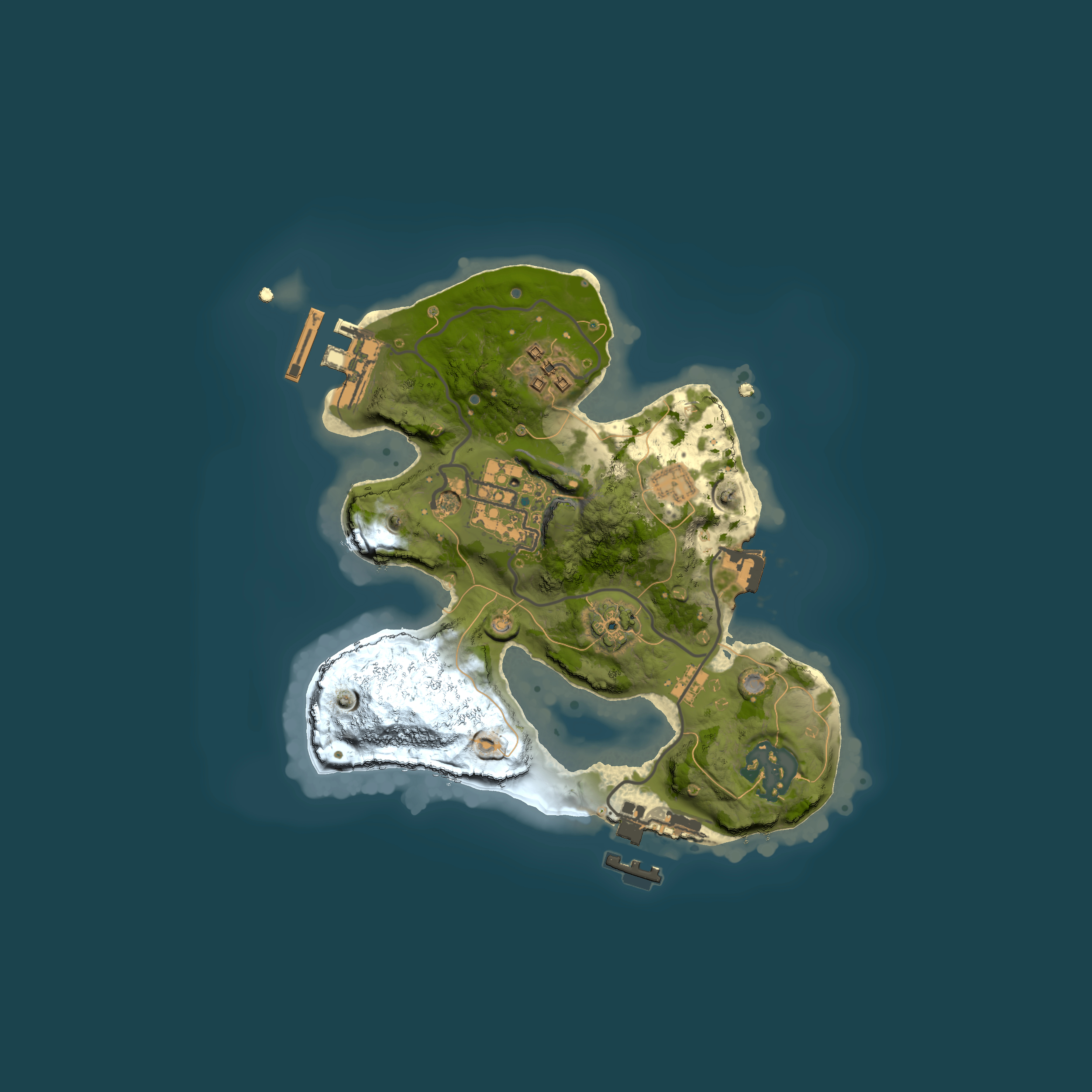 Full top-down render of Rust map seed 1936446430, 2000x2000m