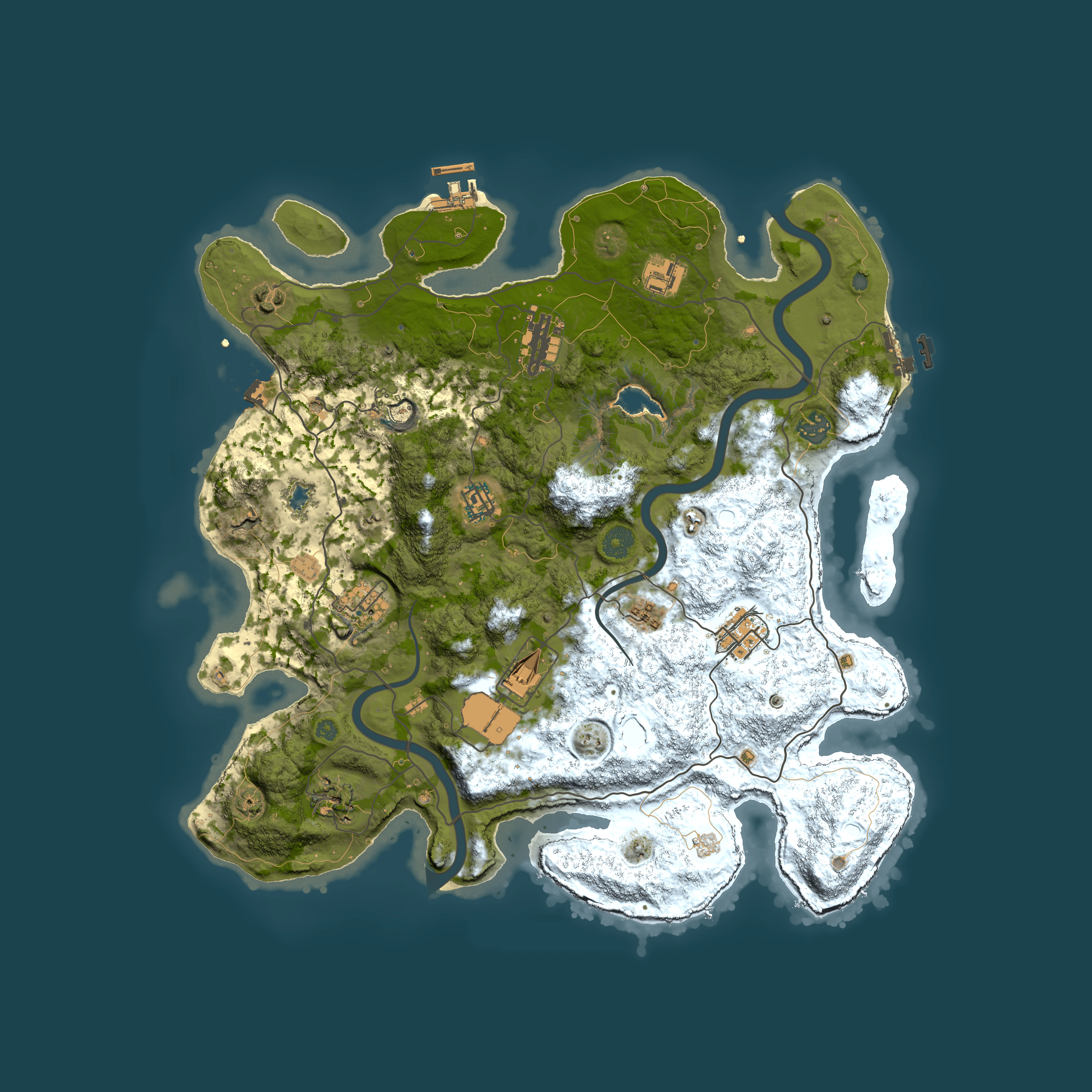 Full top-down render of Rust map seed 504573315, 4000x4000m