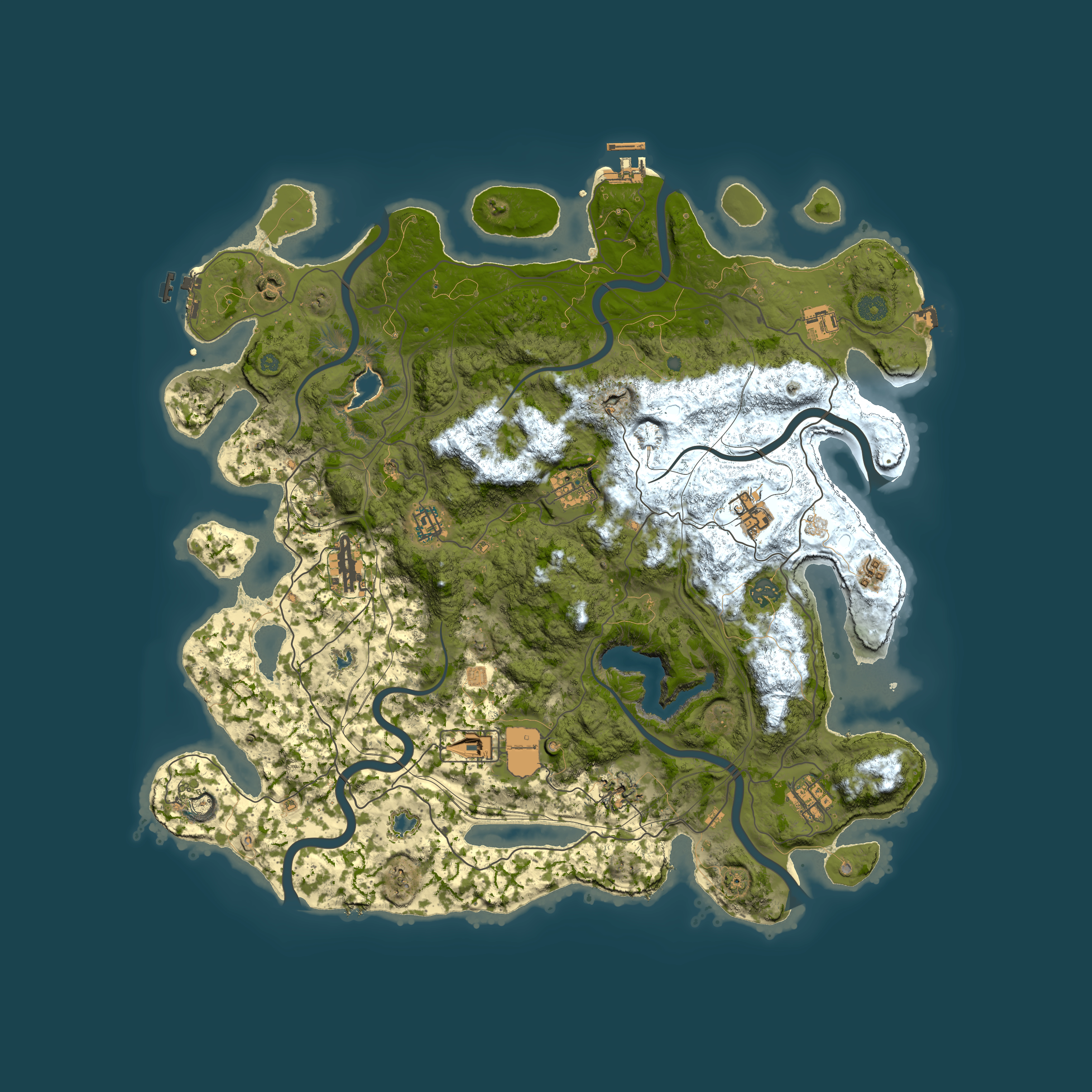 Full top-down render of Rust map seed 1116442947, 4500x4500m