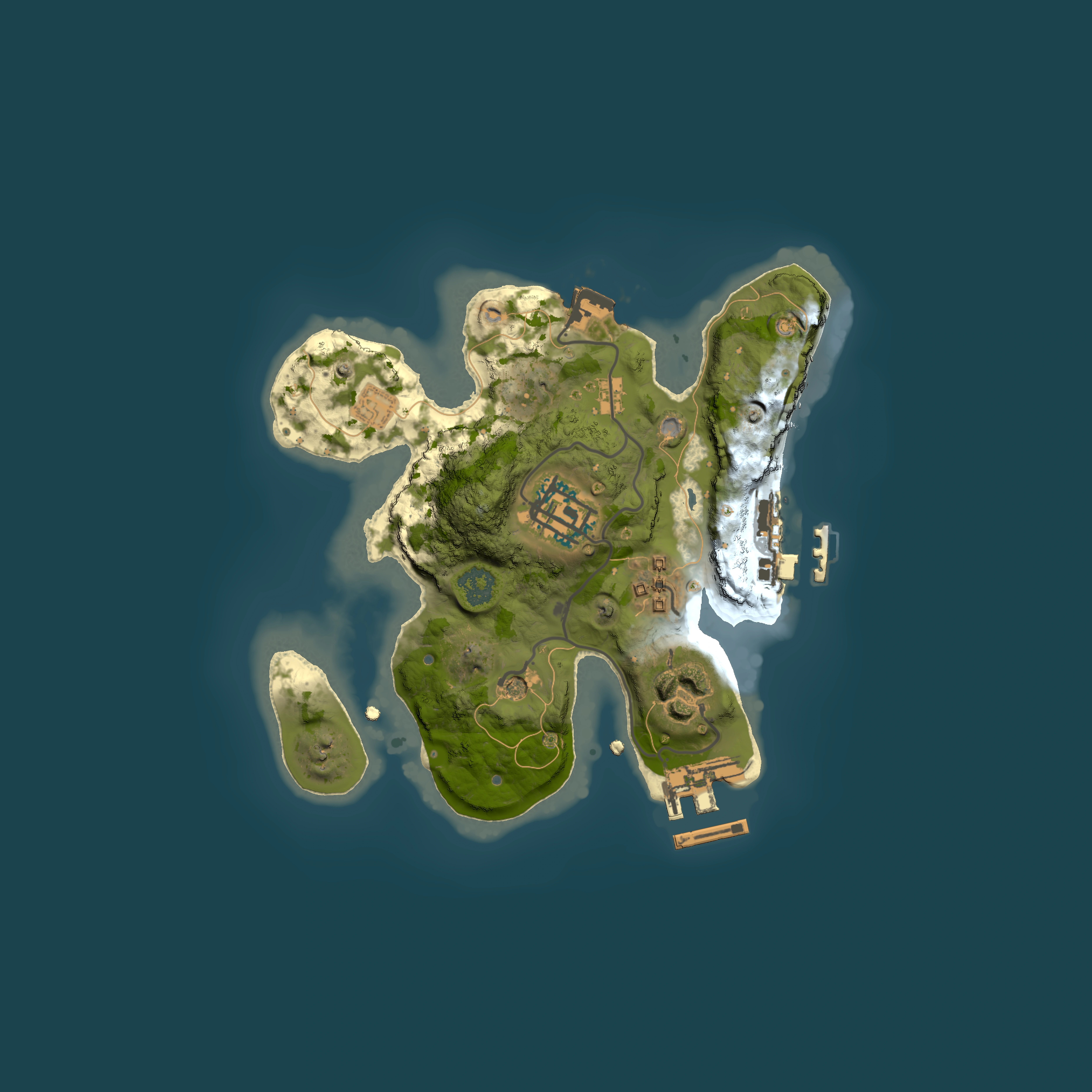 Full top-down render of Rust map seed 1372462174, 2000x2000m