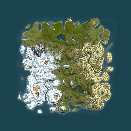 Rust map seed 1637988157, 5000x5000m top-down preview
