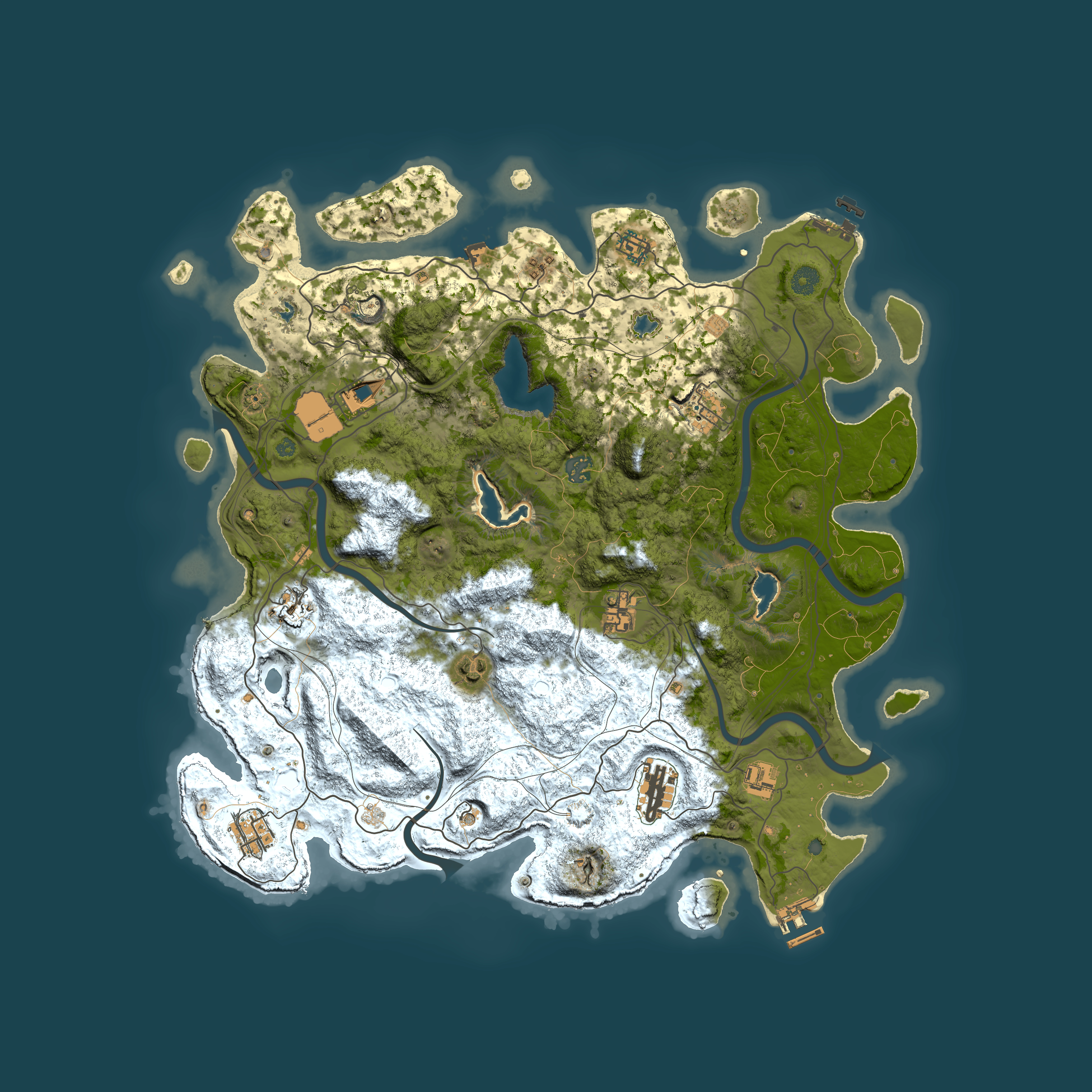 Full top-down render of Rust map seed 911663530, 4500x4500m