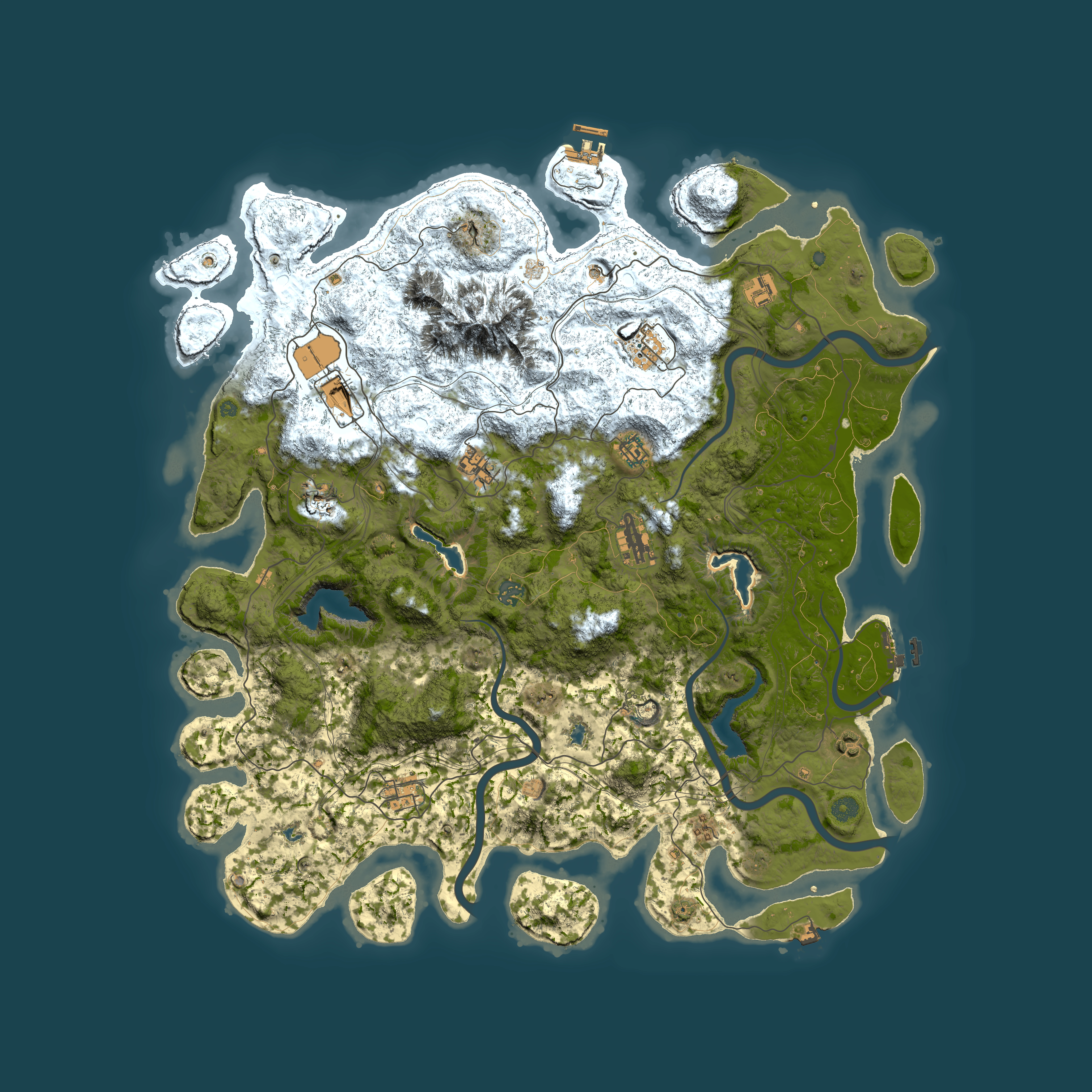 Full top-down render of Rust map seed 1096220117, 5000x5000m