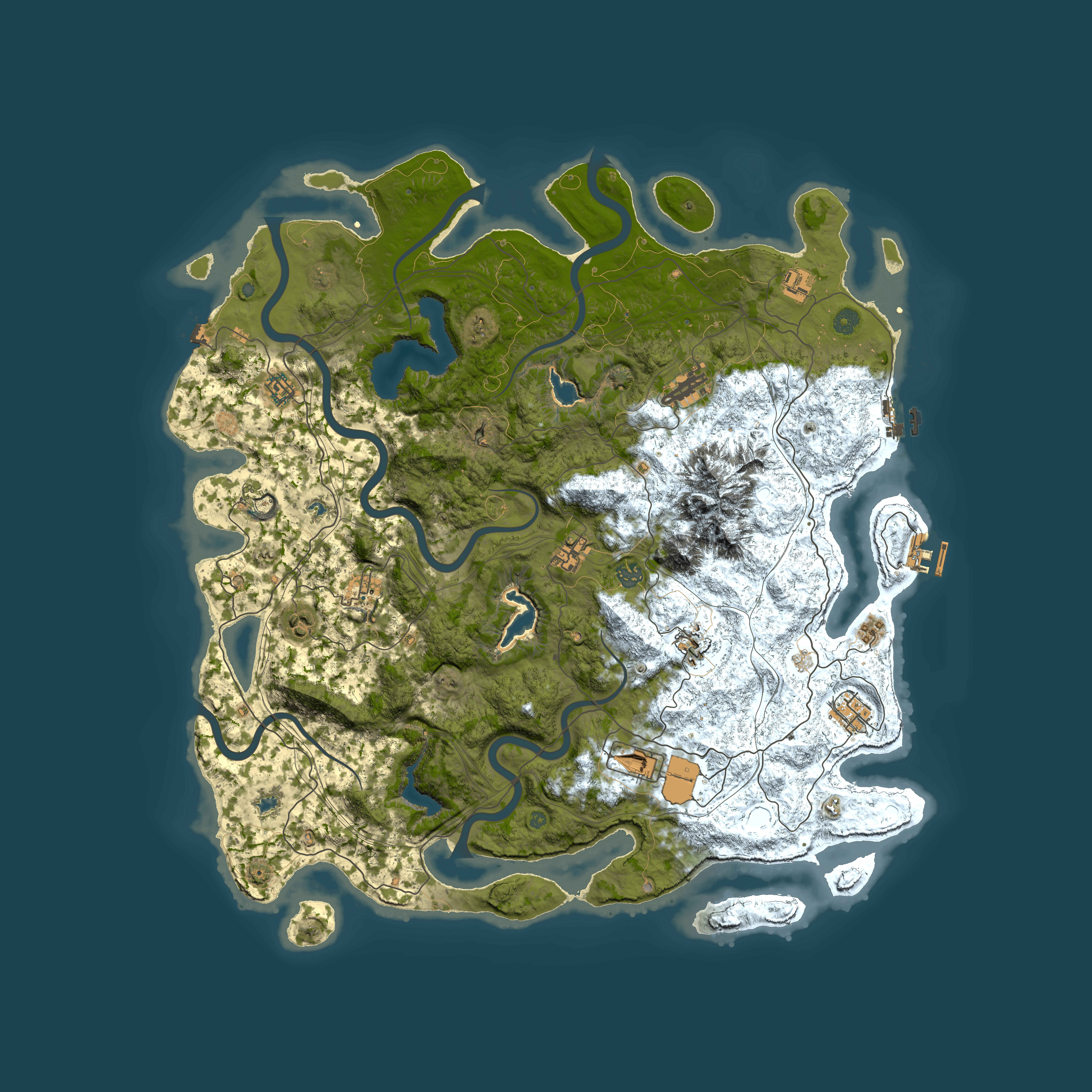 Full top-down render of Rust map seed 652610817, 5000x5000m
