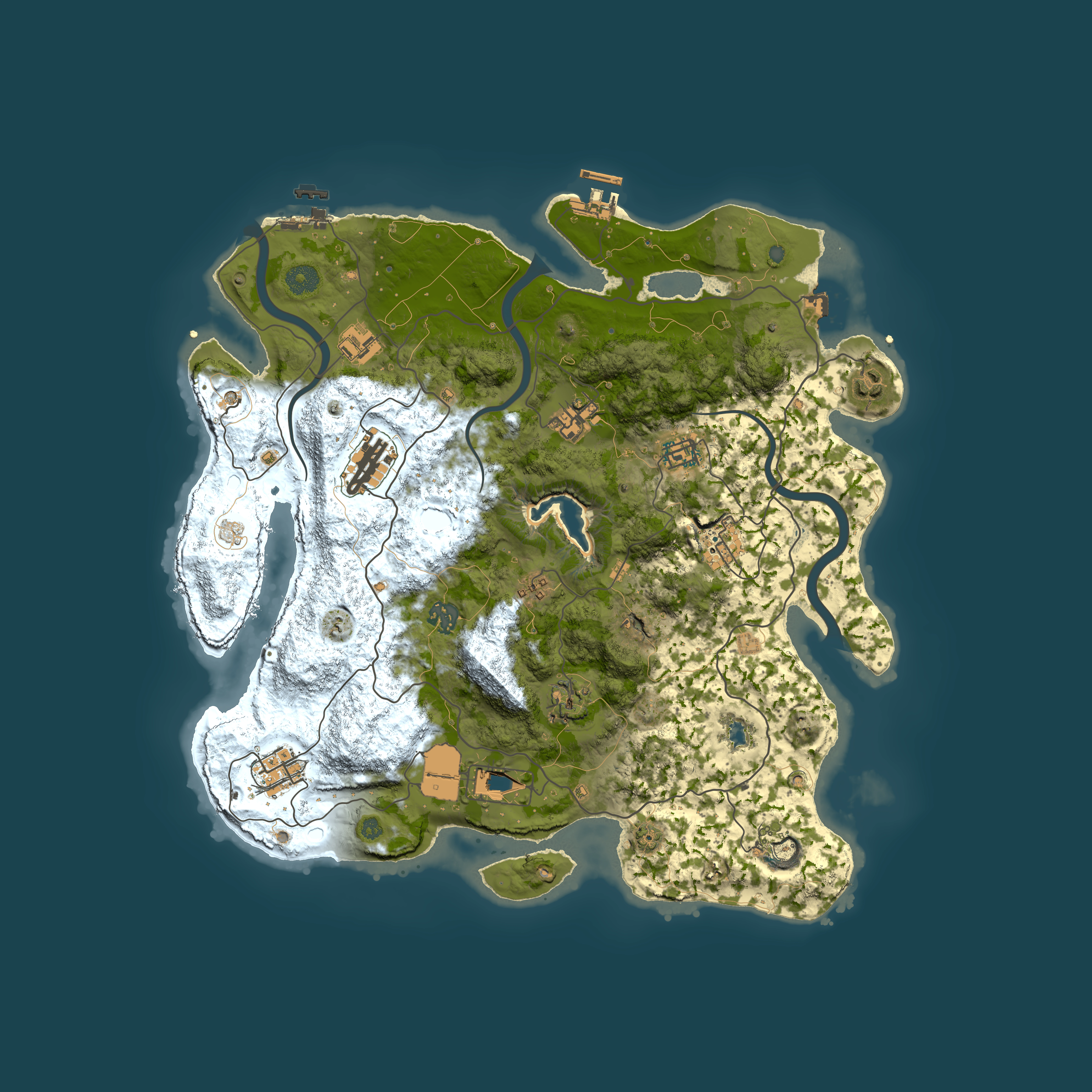 Full top-down render of Rust map seed 1268067648, 4000x4000m