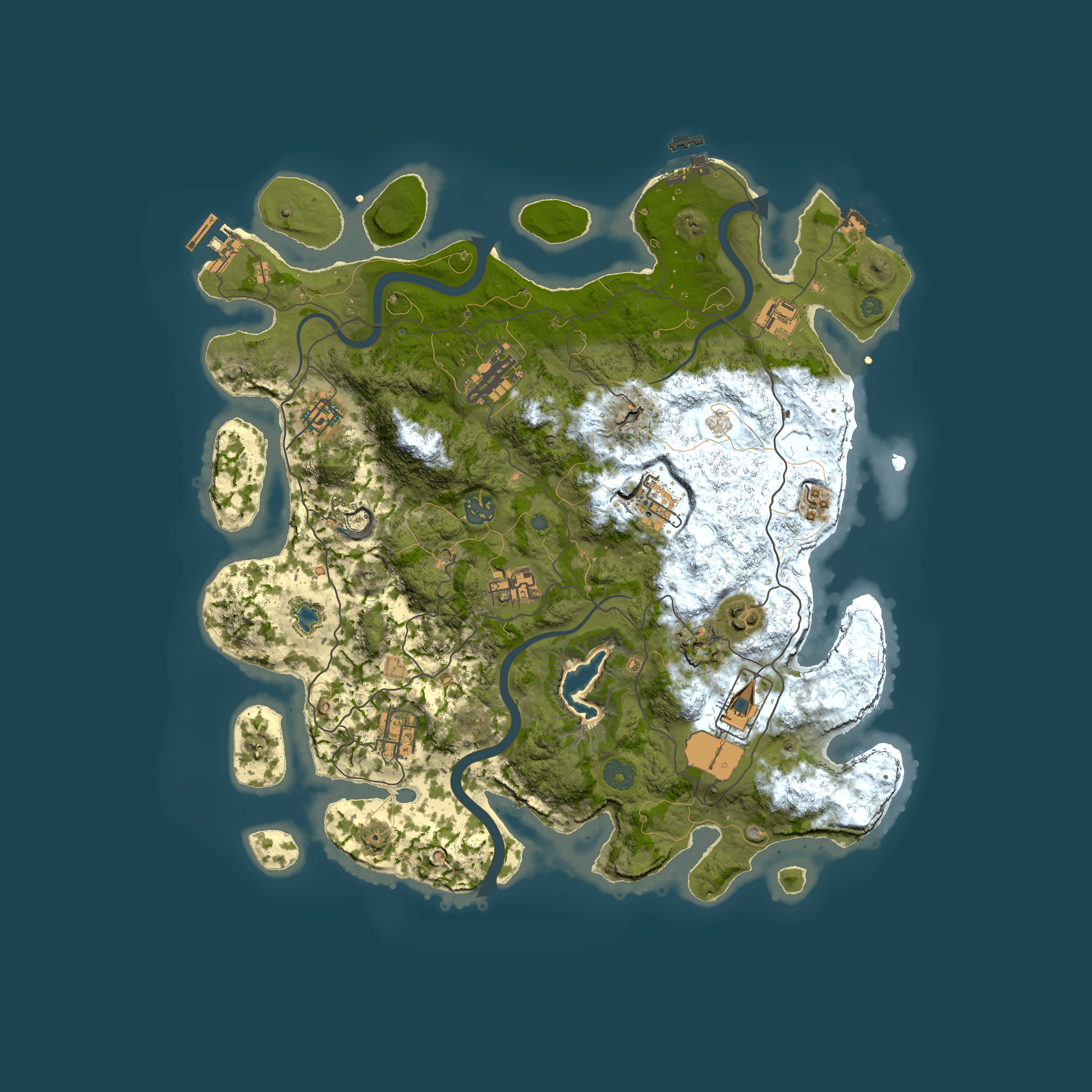 Full top-down render of Rust map seed 250034652, 4000x4000m