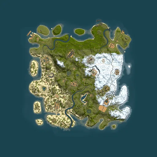 Rust map seed 250034652, 4000x4000m top-down preview