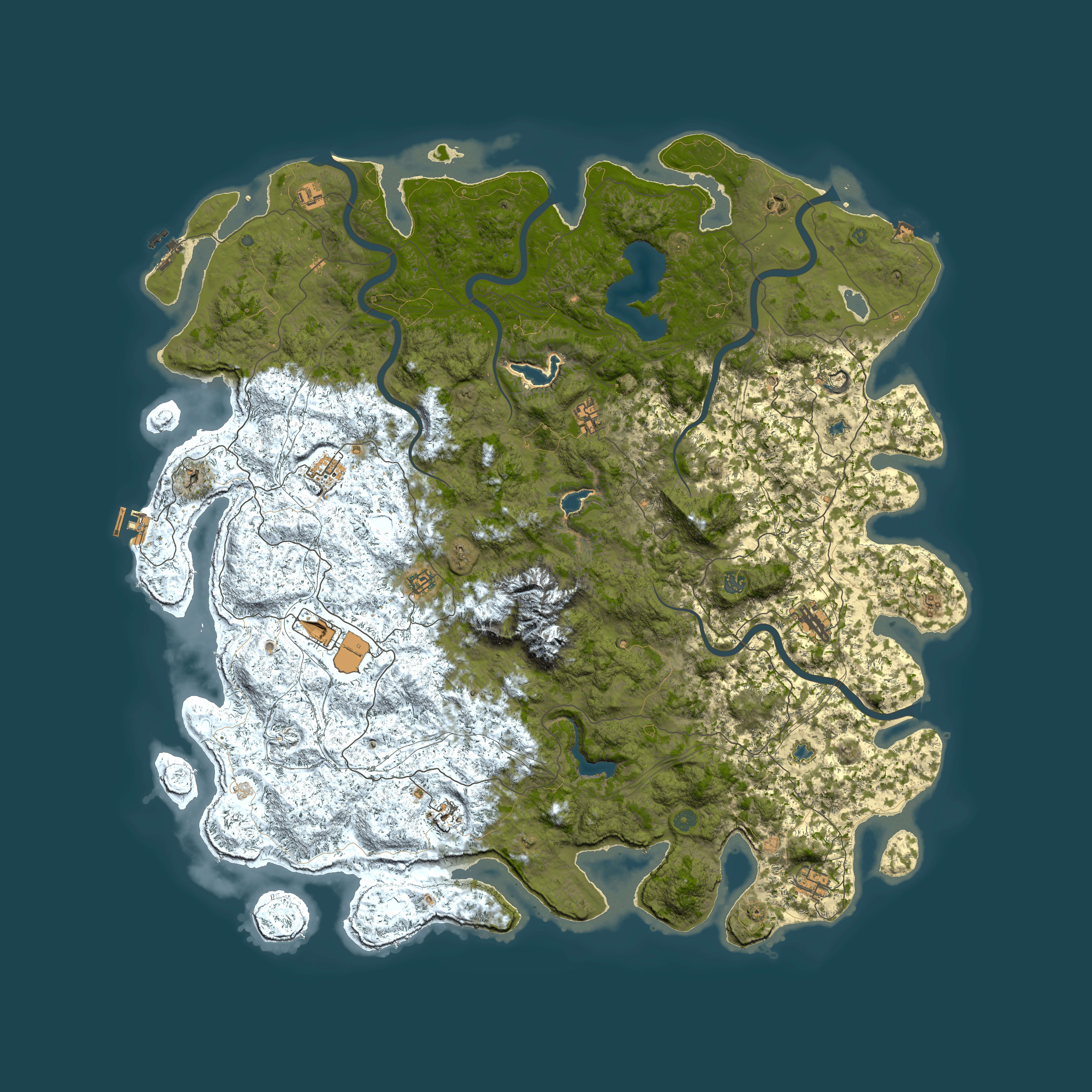 Full top-down render of Rust map seed 1460876336, 6000x6000m