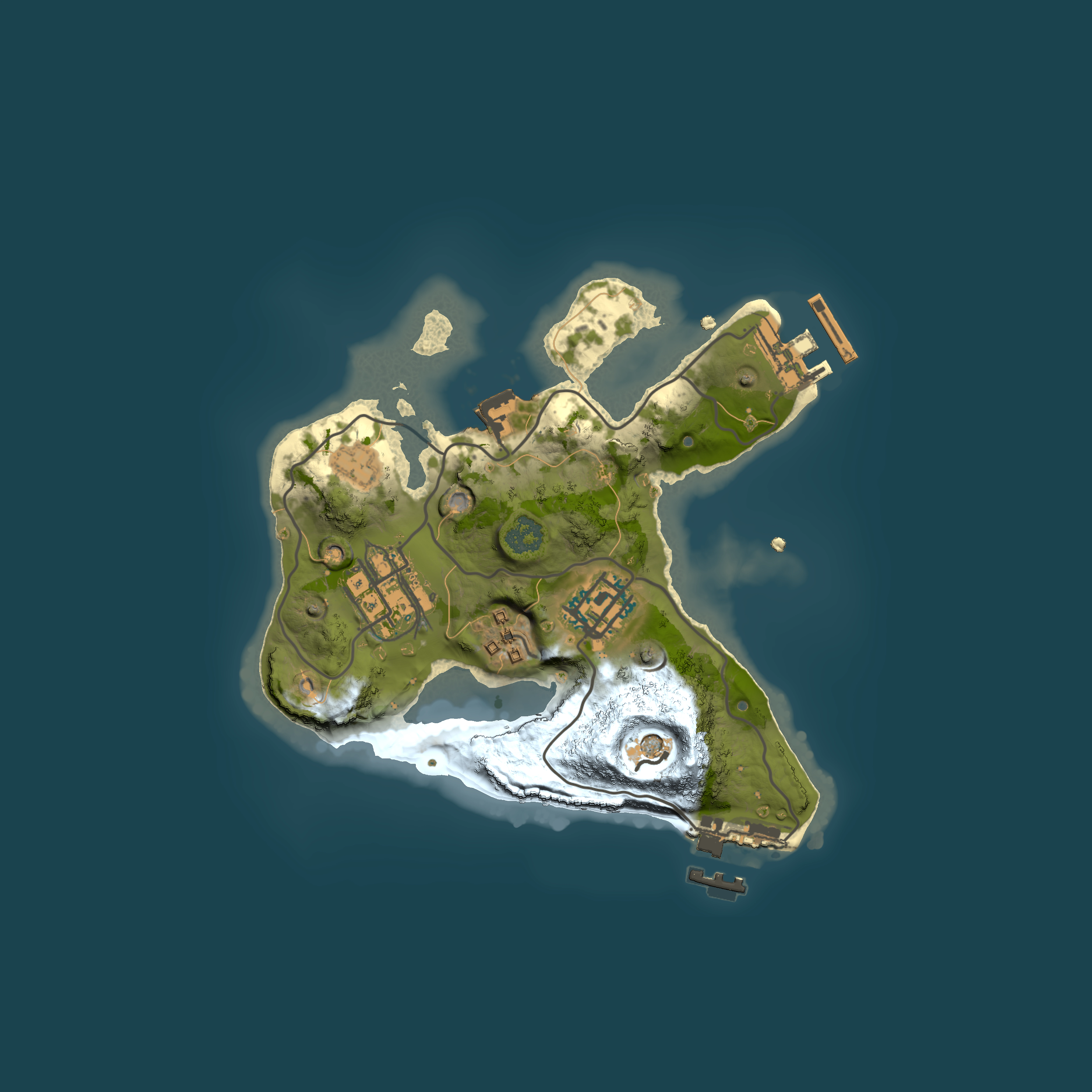 Full top-down render of Rust map seed 1066253502, 2000x2000m