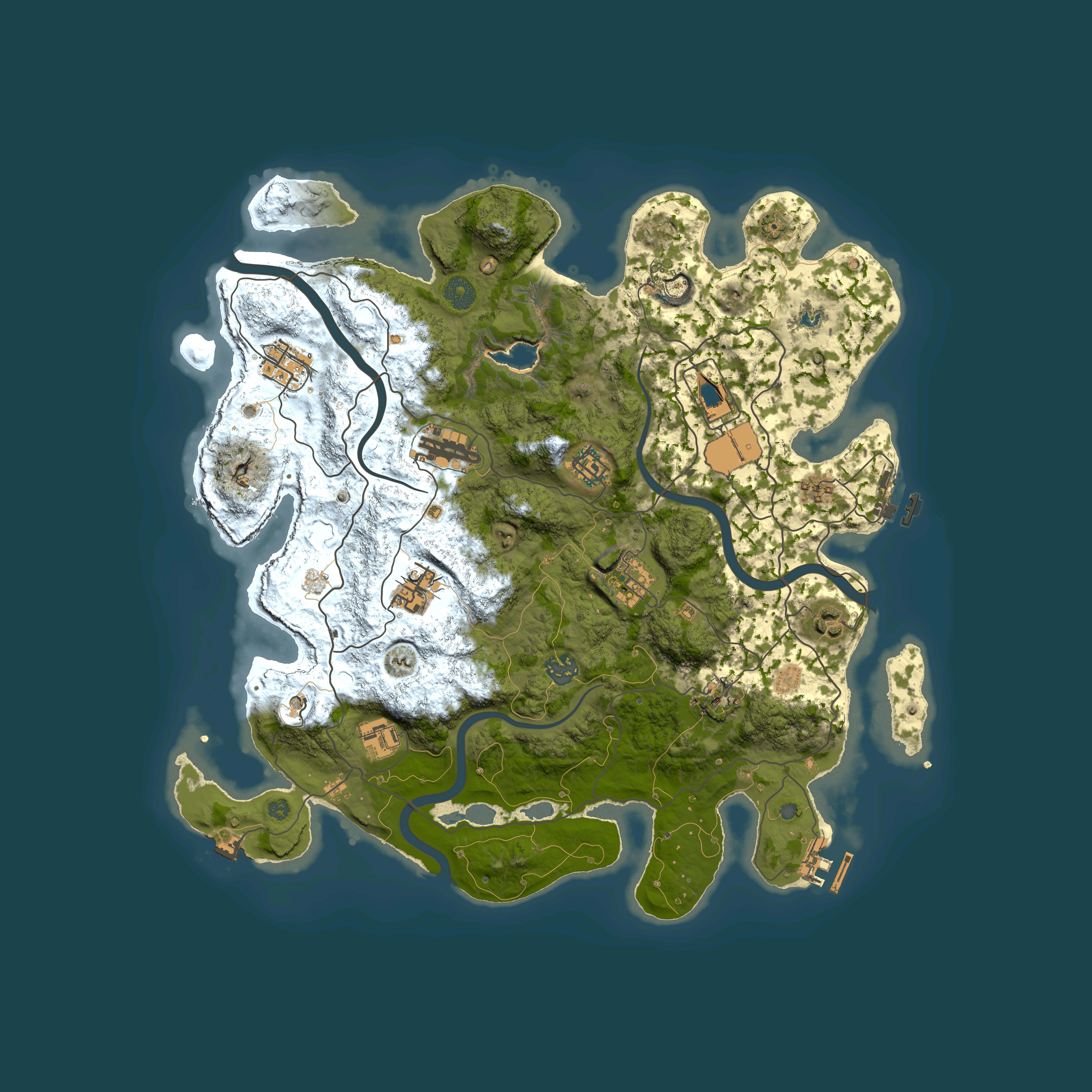 Full top-down render of Rust map seed 1314168164, 4000x4000m