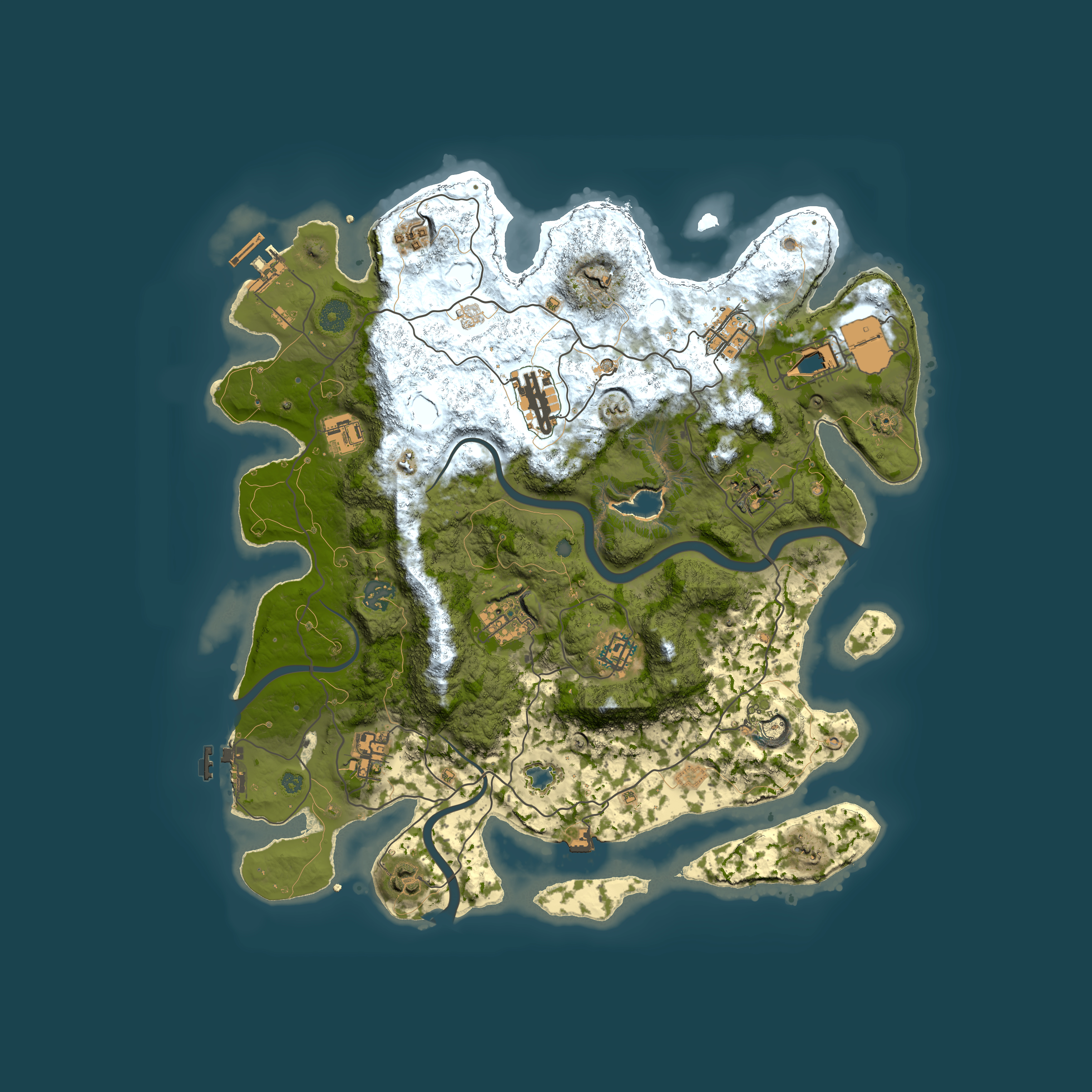 Full top-down render of Rust map seed 602174840, 4000x4000m