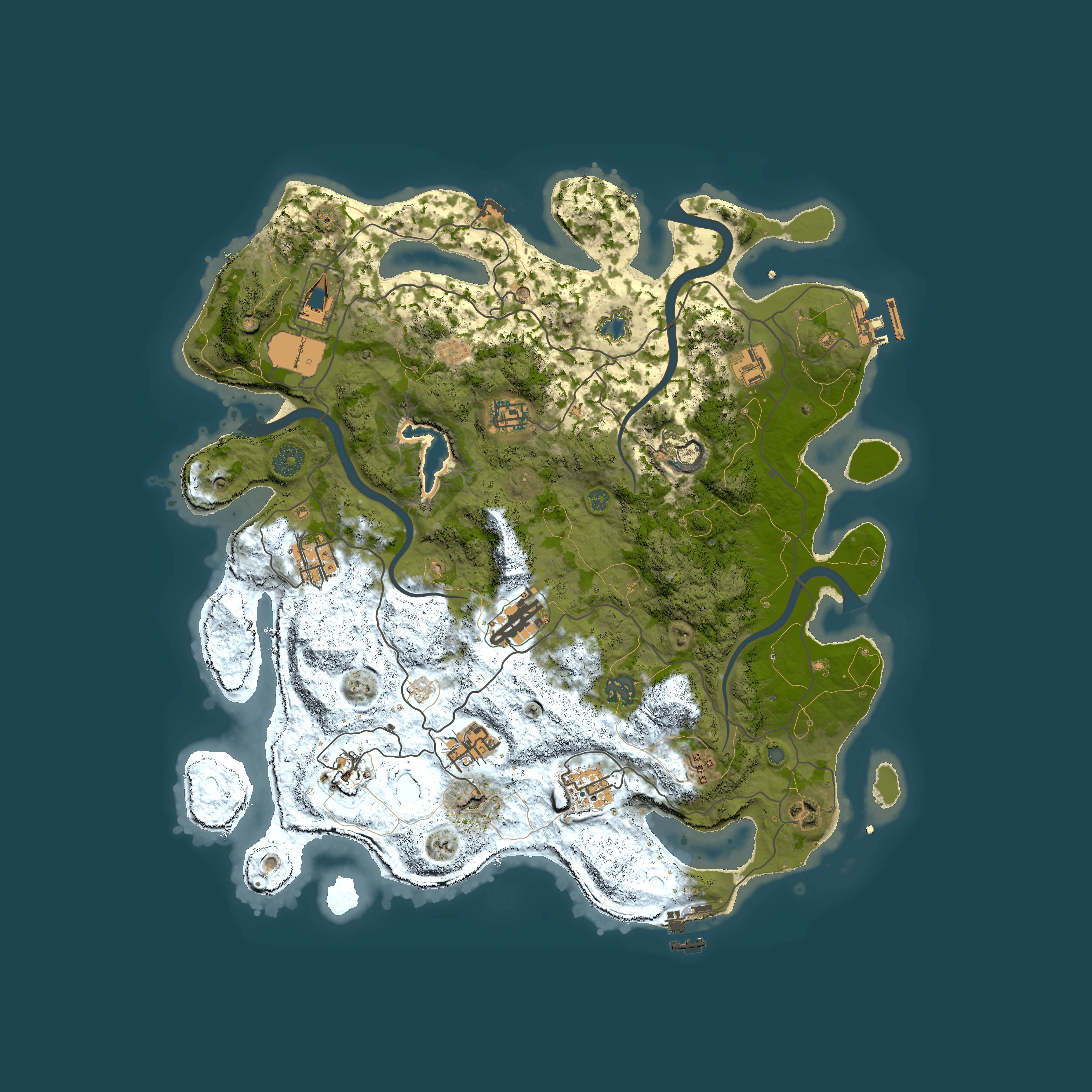 Full top-down render of Rust map seed 1489159596, 4000x4000m