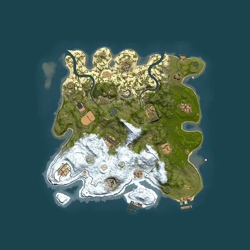 Rust map seed 1406457436, 3500x3500m top-down preview