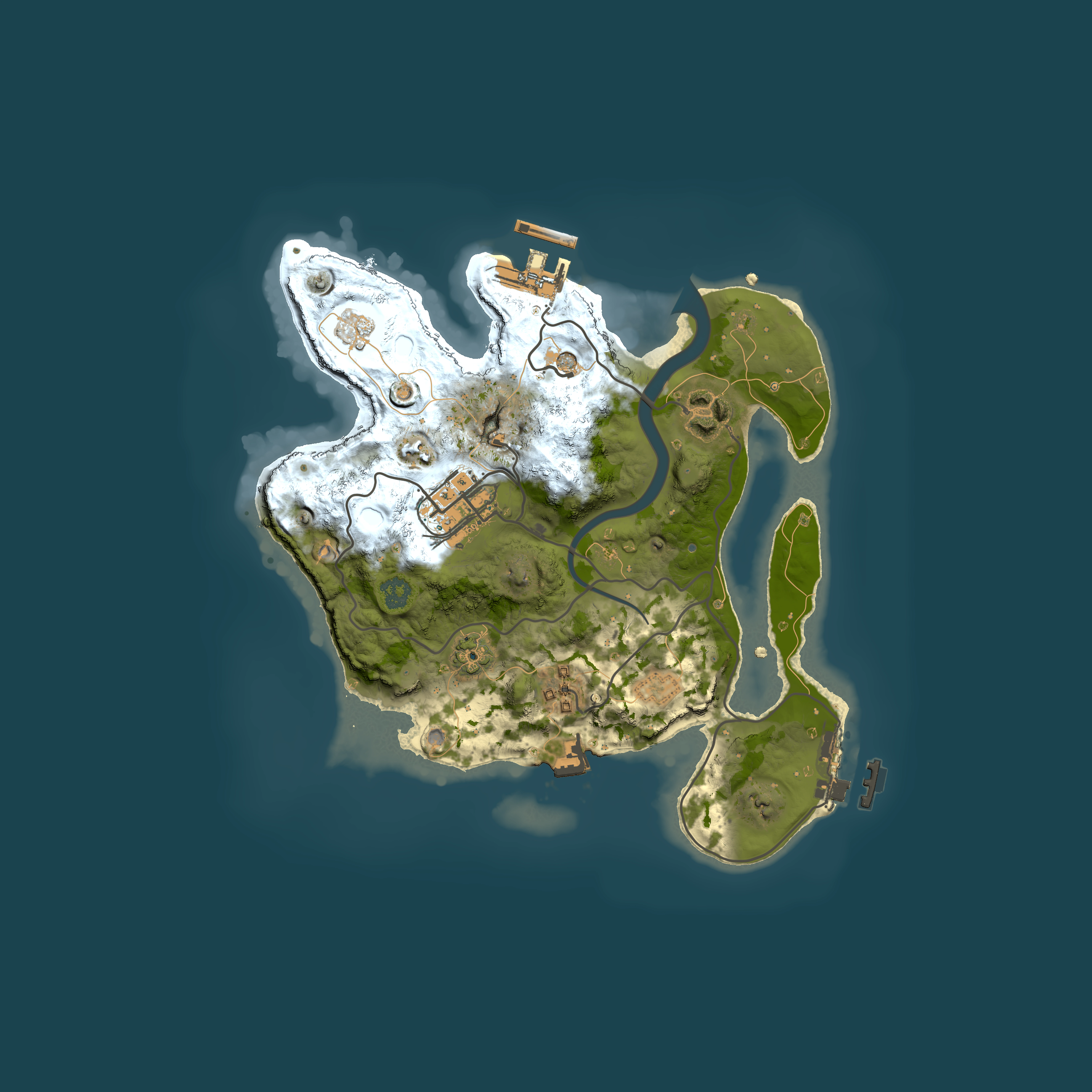 Full top-down render of Rust map seed 517778923, 2500x2500m