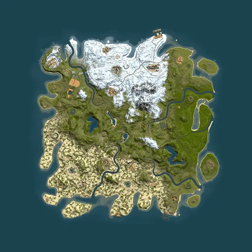 Rust map seed 1386780961, 5000x5000m top-down preview