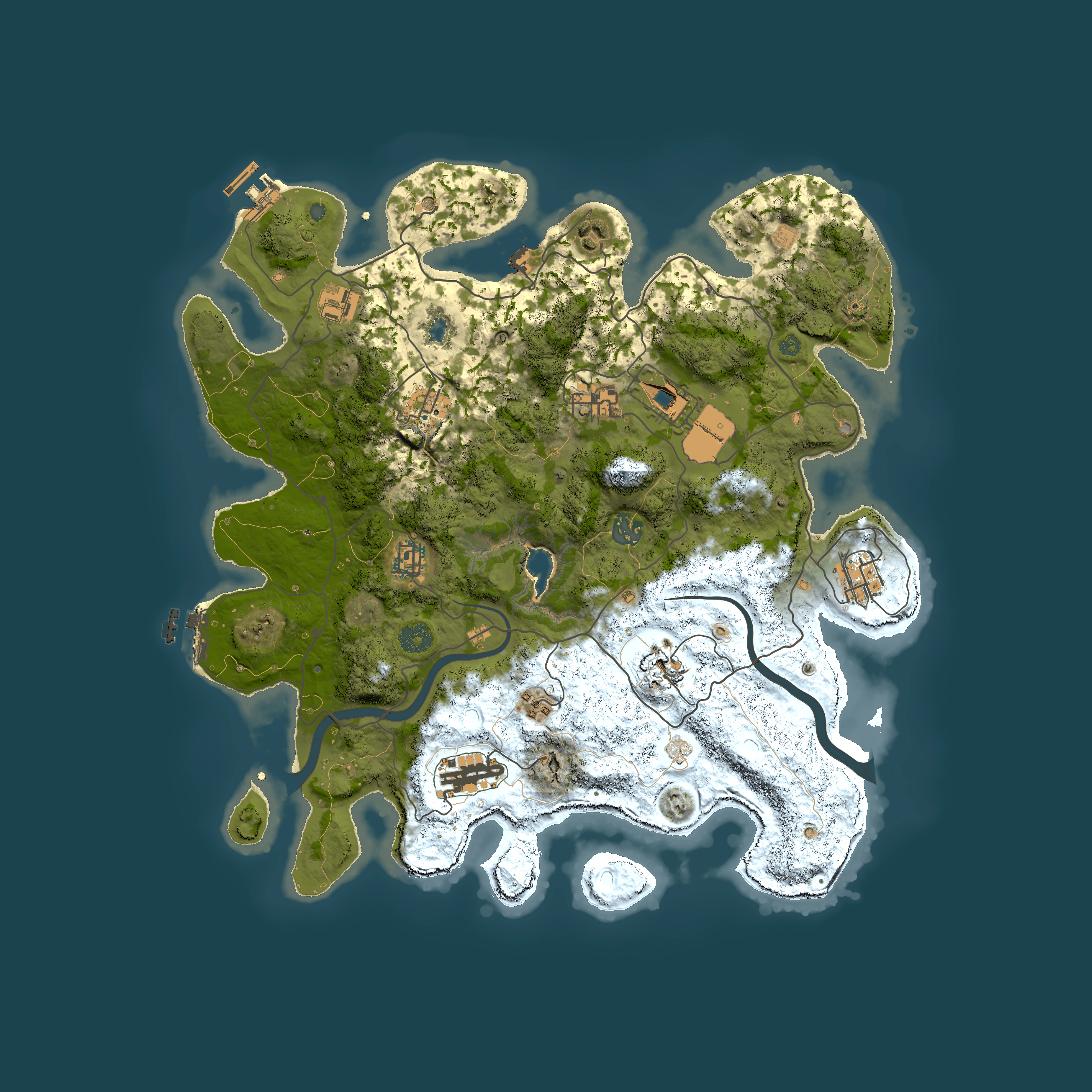 Full top-down render of Rust map seed 668534006, 4000x4000m