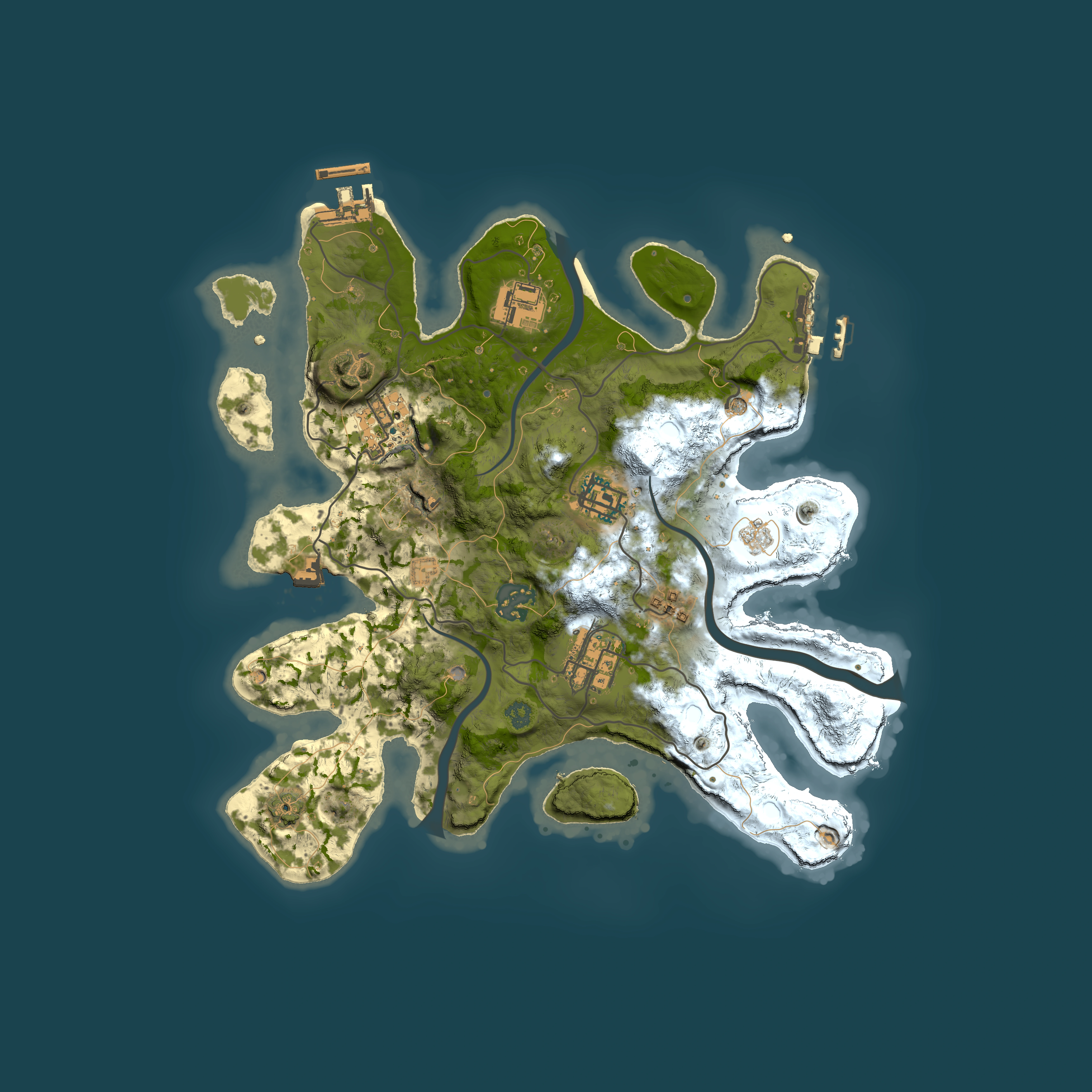 Full top-down render of Rust map seed 1867947536, 3000x3000m