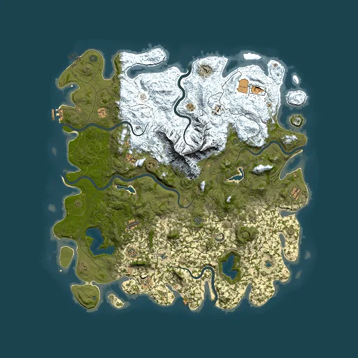 Rust map seed 2063084583, 5500x5500m top-down preview