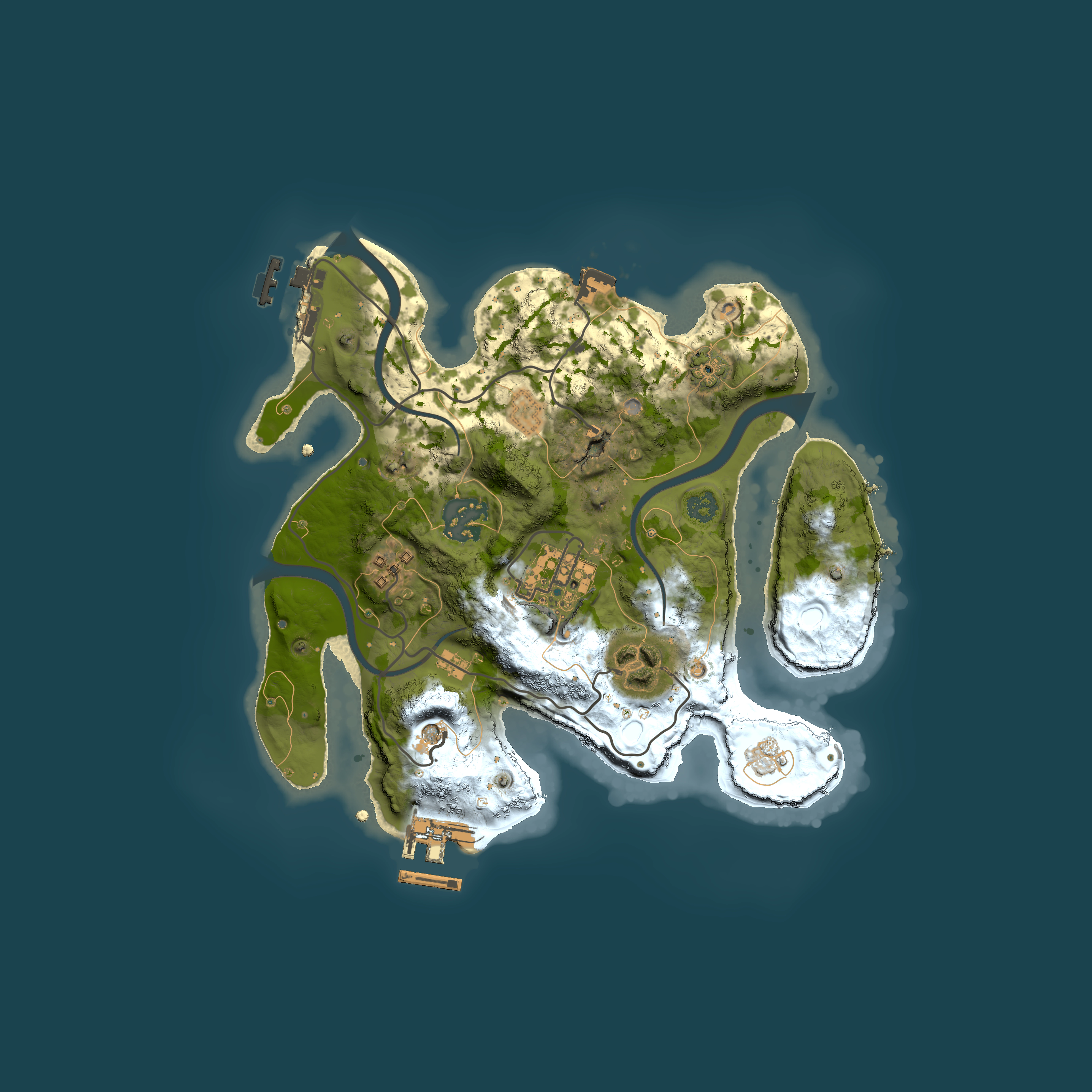 Full top-down render of Rust map seed 656389070, 2500x2500m