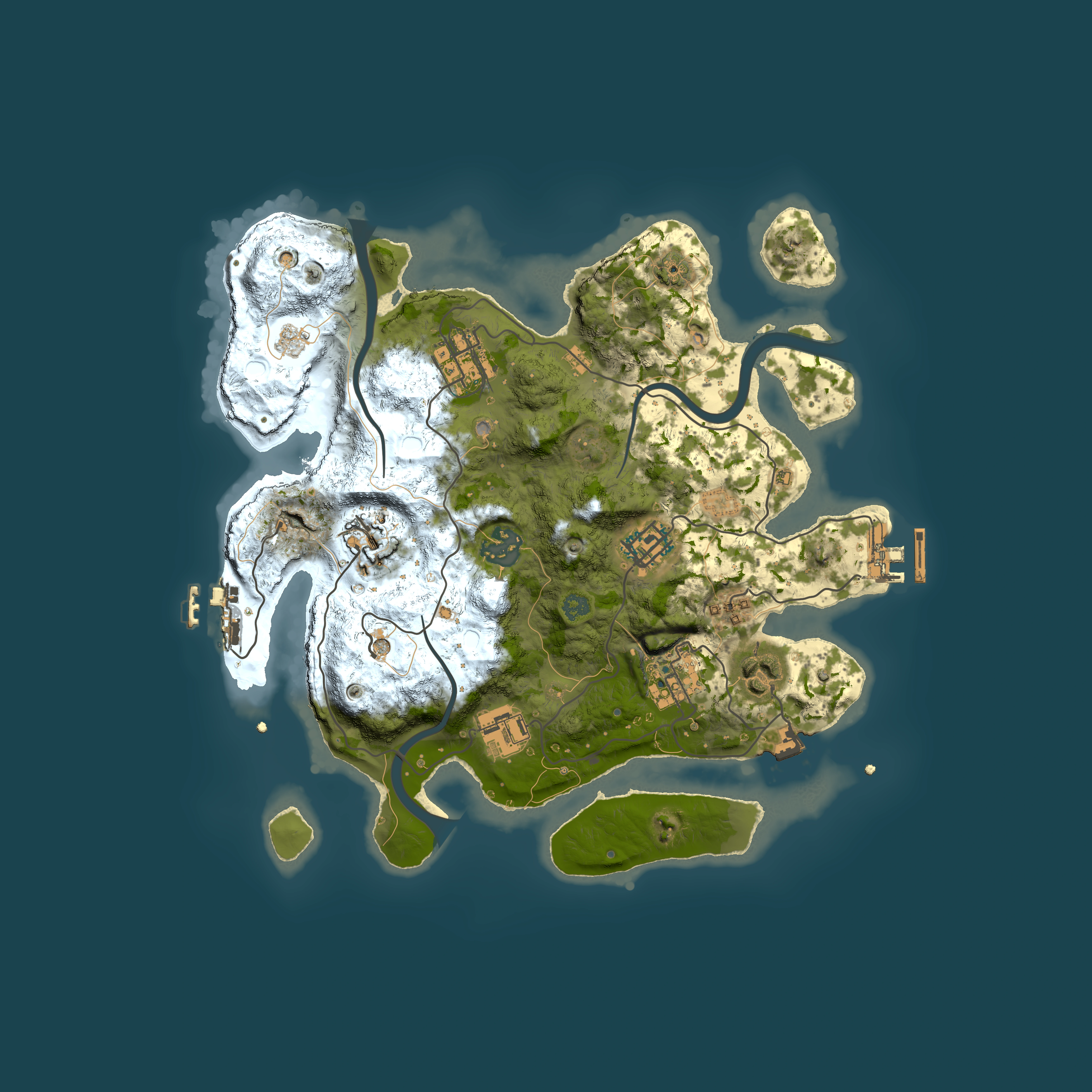 Full top-down render of Rust map seed 756455115, 3000x3000m