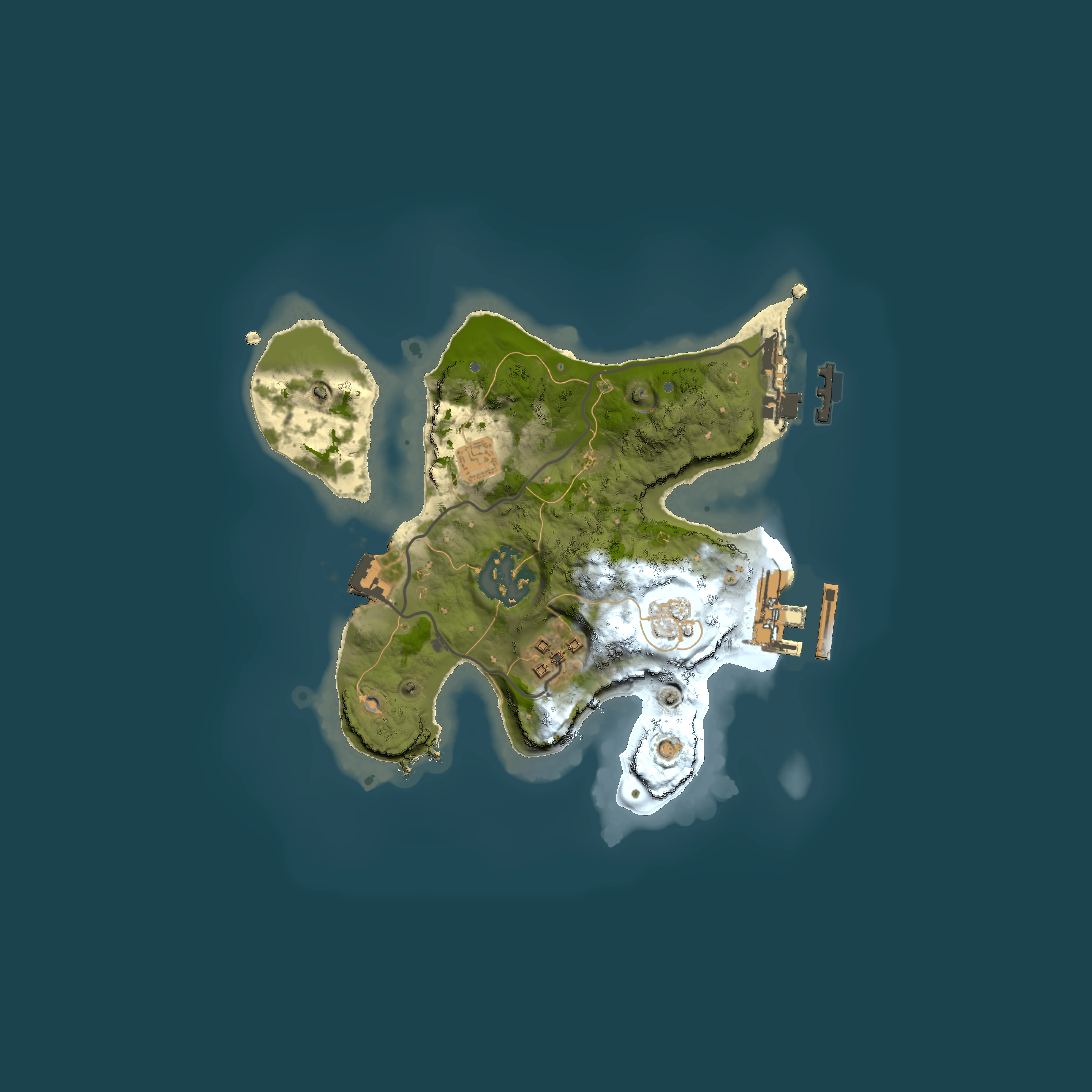 Full top-down render of Rust map seed 1173258102, 2000x2000m