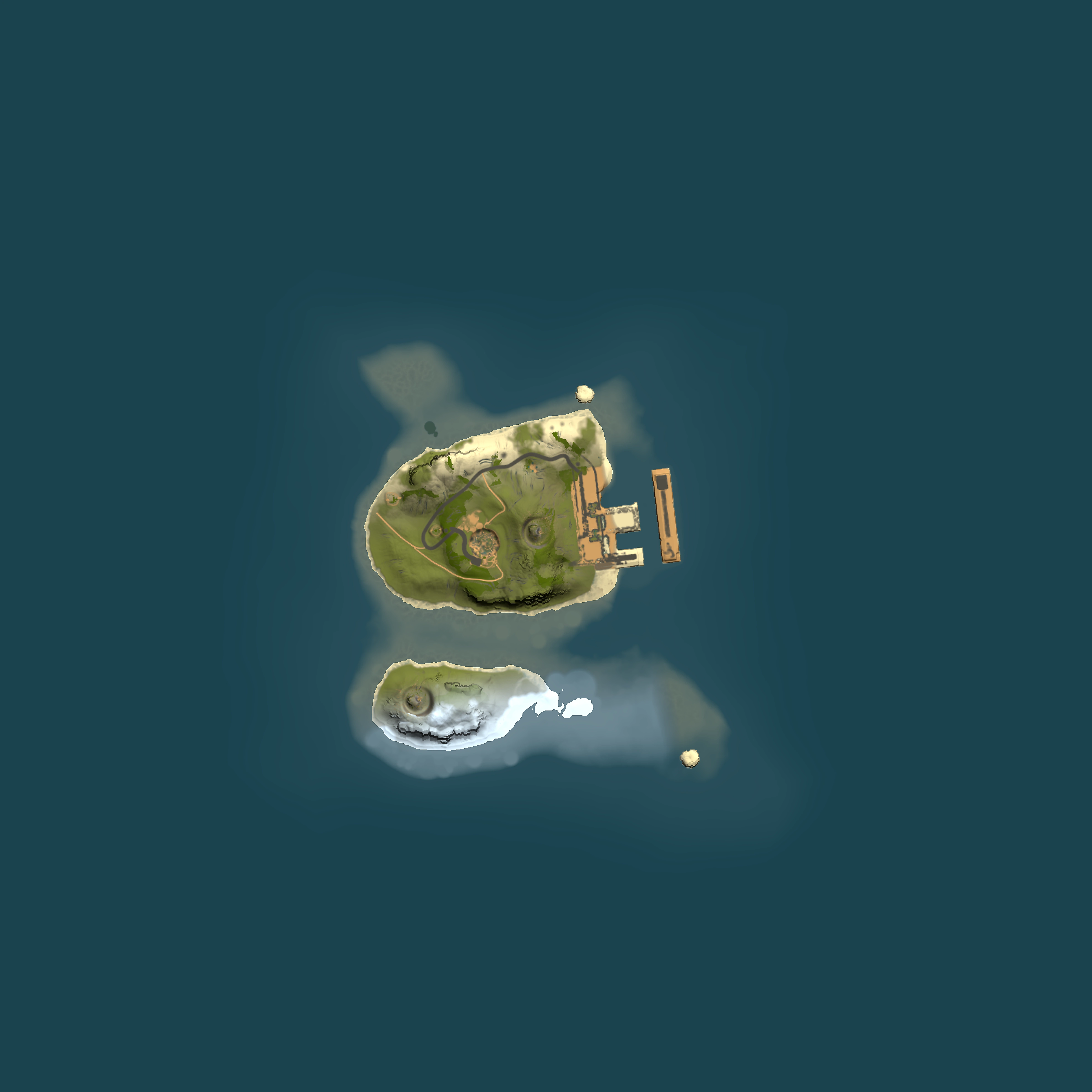 Full top-down render of Rust map seed 1053357959, 1500x1500m