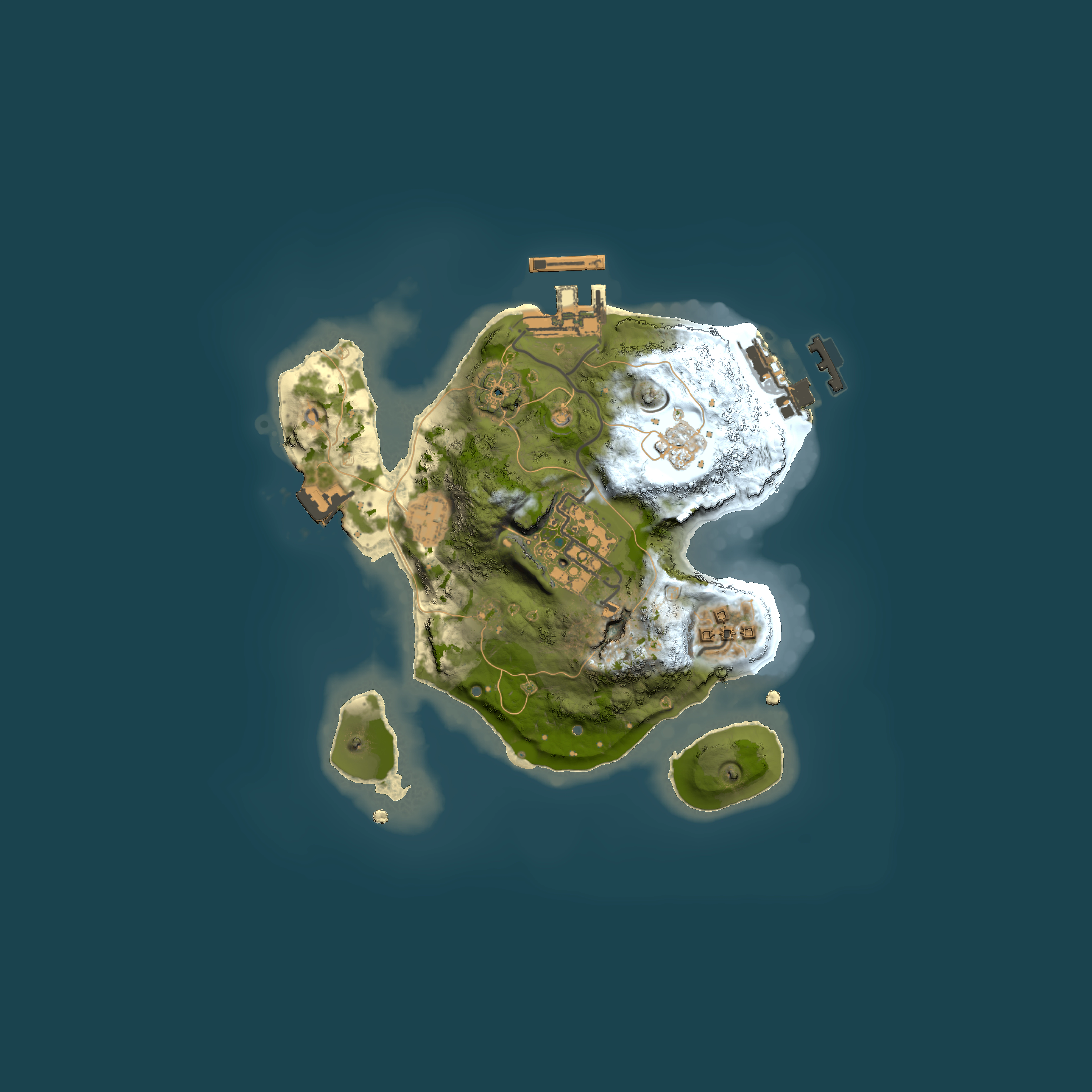 Full top-down render of Rust map seed 443854820, 2000x2000m