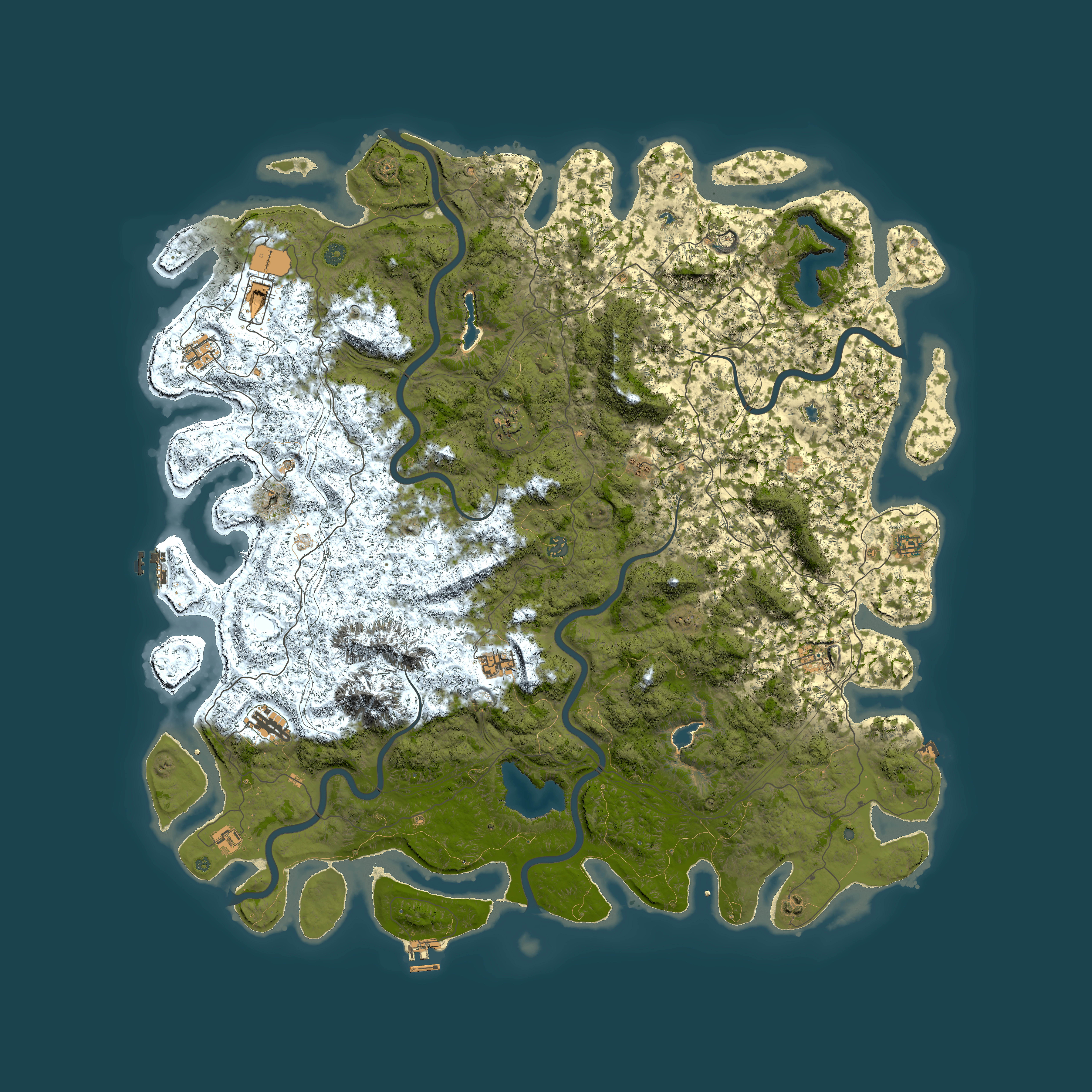 Full top-down render of Rust map seed 250108078, 6000x6000m
