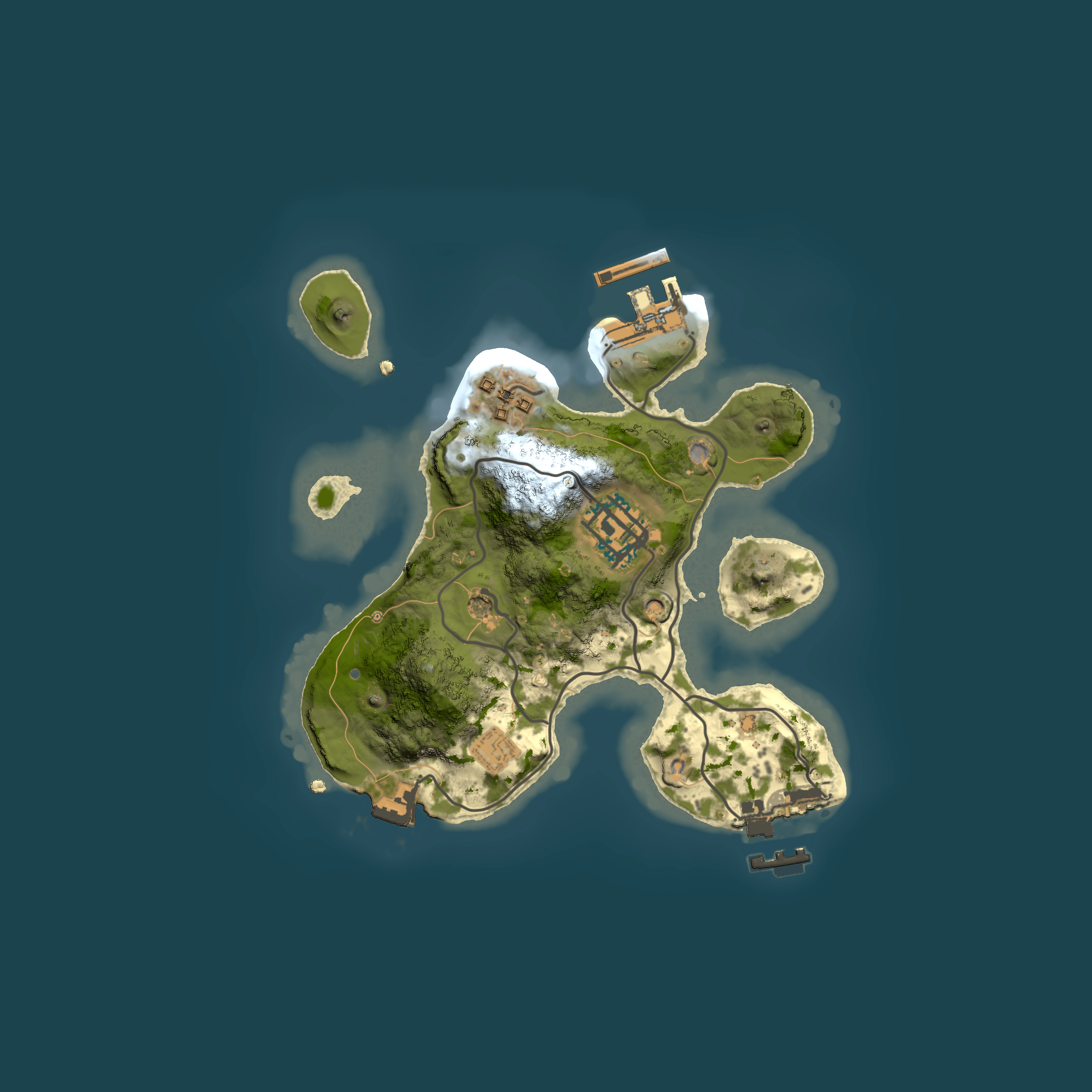 Full top-down render of Rust map seed 425489505, 2000x2000m