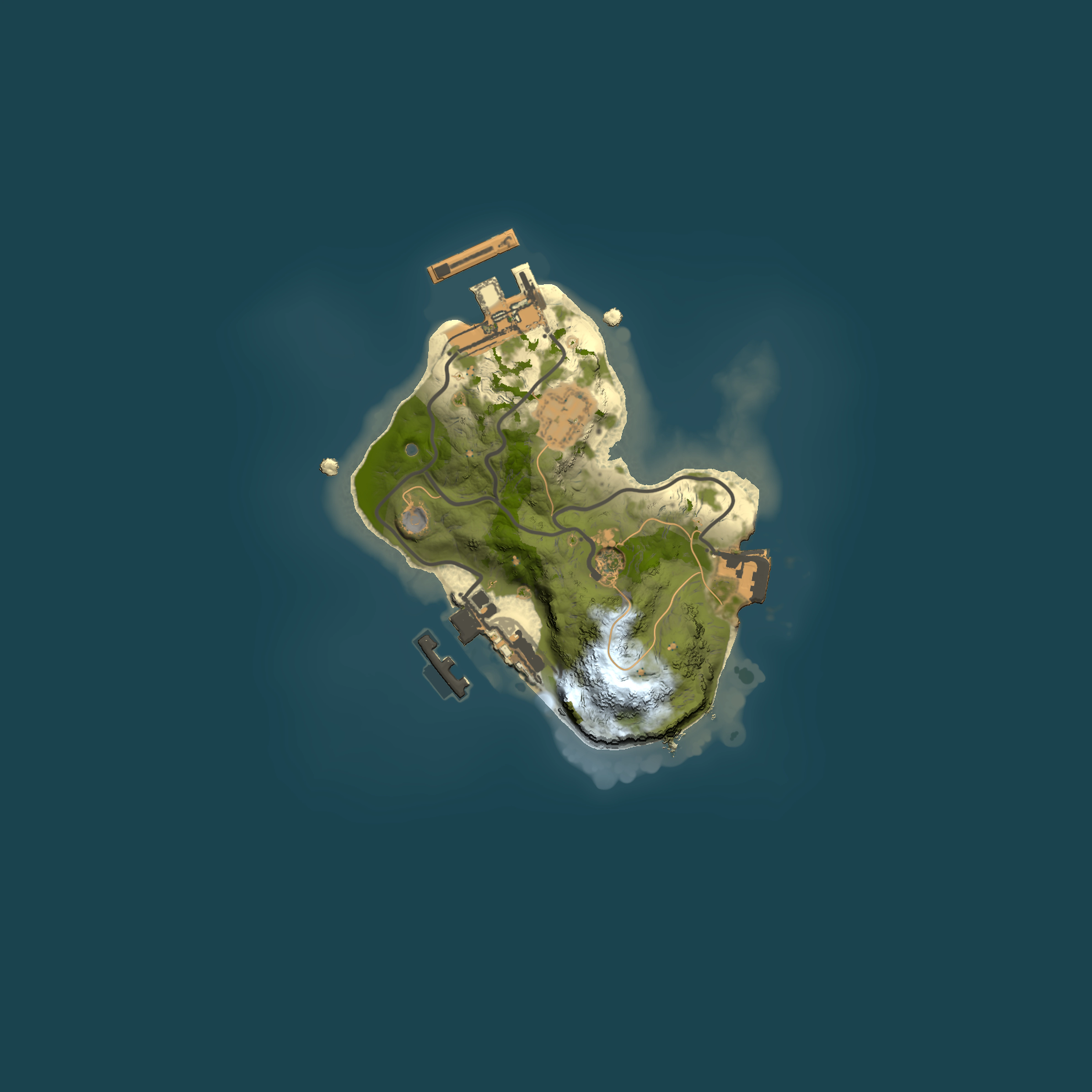 Full top-down render of Rust map seed 1915814221, 1500x1500m
