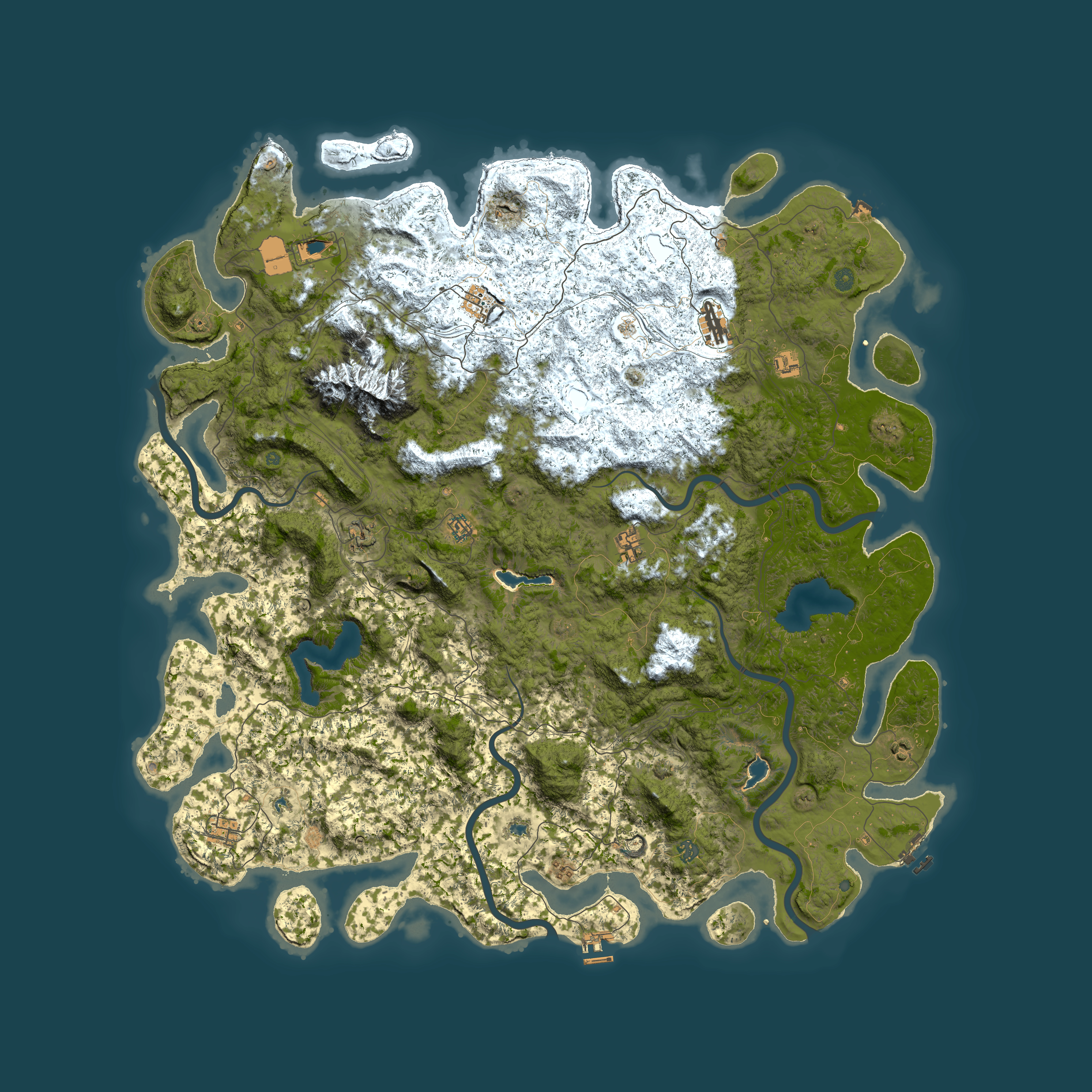 Full top-down render of Rust map seed 135038827, 6000x6000m
