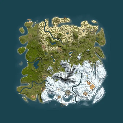 Rust map seed 2147090764, 5000x5000m top-down preview