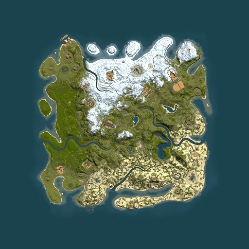 Rust map seed 727833534, 4500x4500m top-down preview