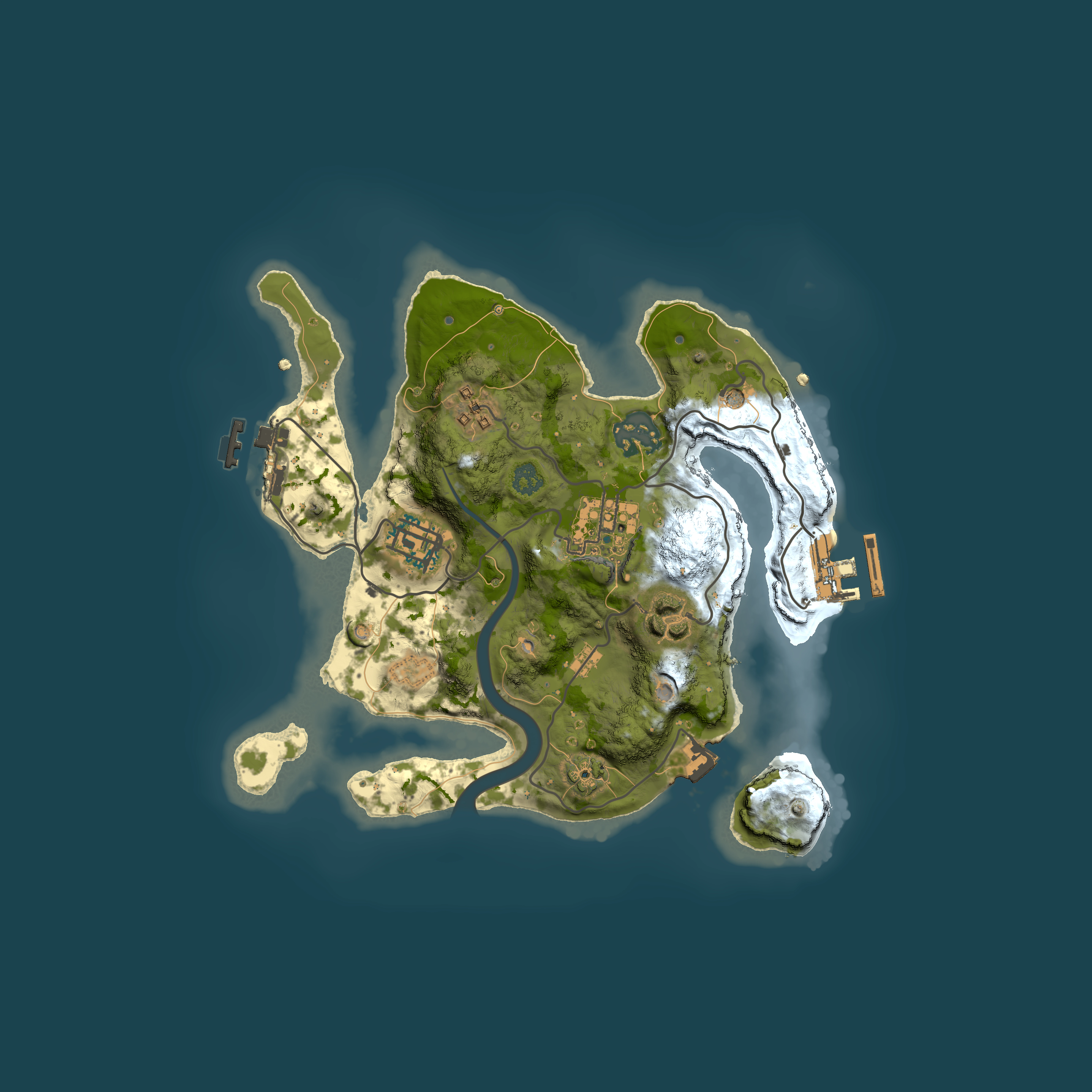 Full top-down render of Rust map seed 1212648216, 2500x2500m