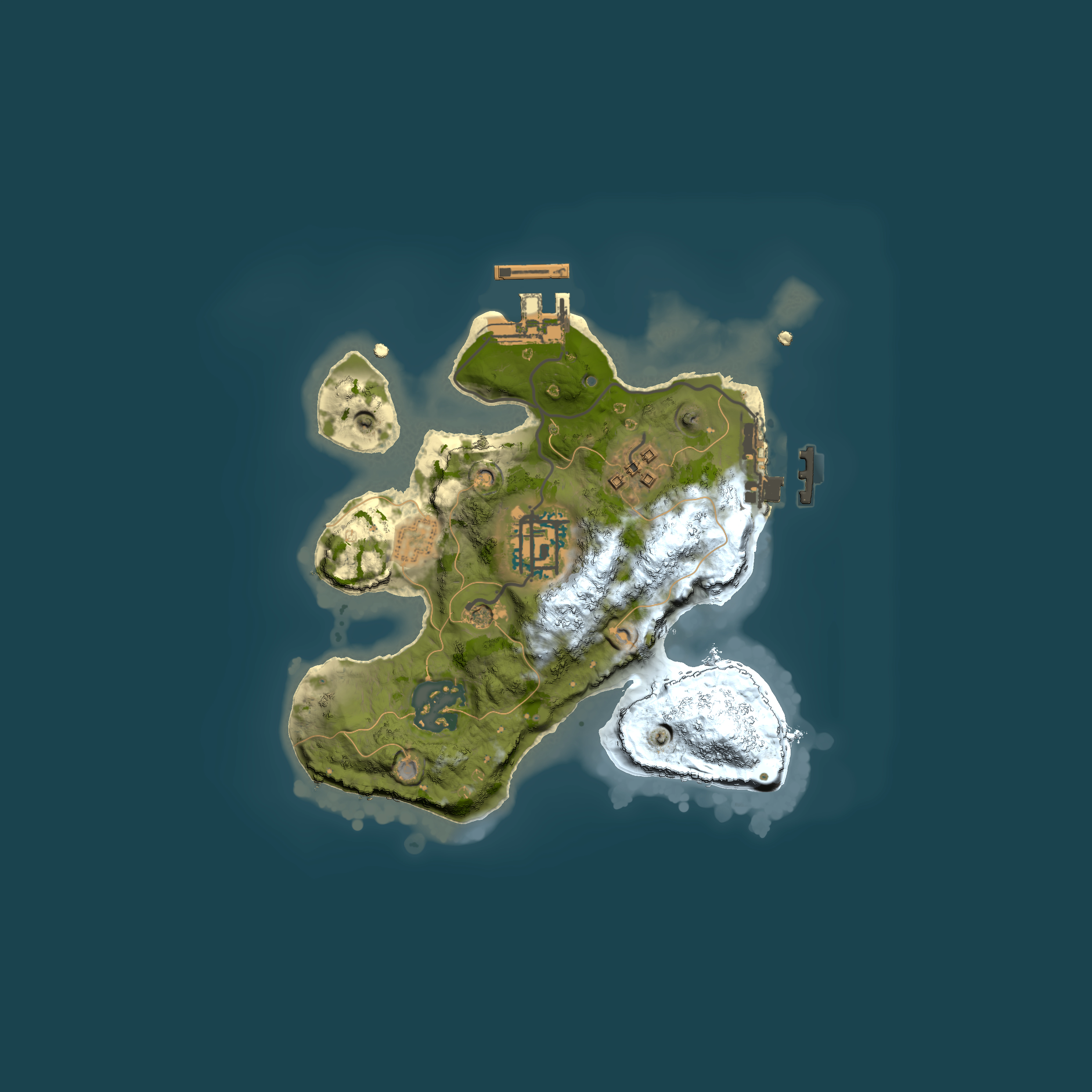 Full top-down render of Rust map seed 2099307936, 2000x2000m