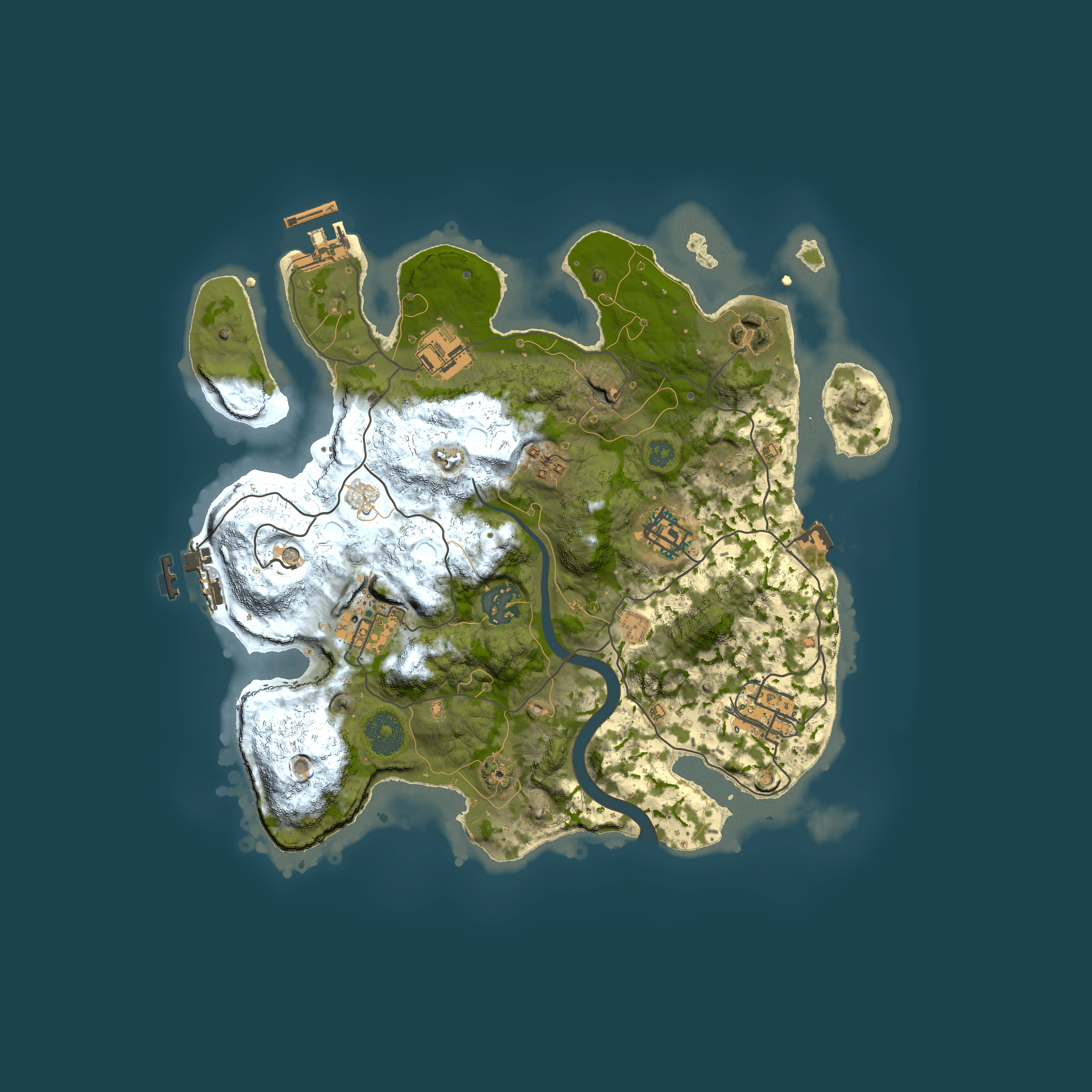 Full top-down render of Rust map seed 47965982, 3000x3000m