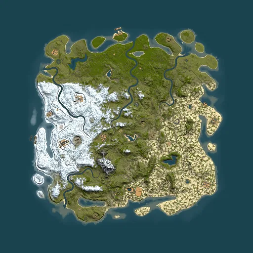 Rust map seed 945796722, 6000x6000m top-down preview