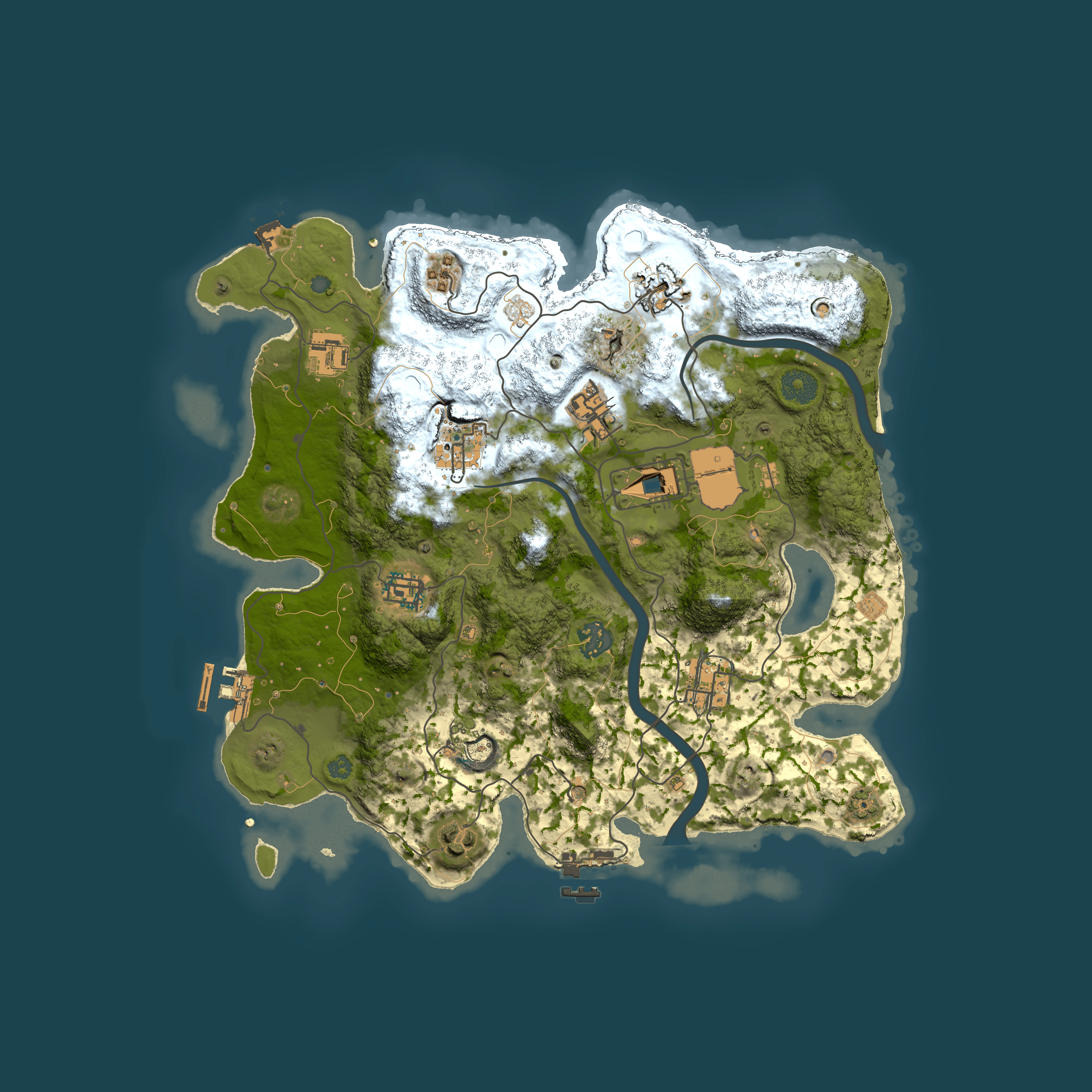 Full top-down render of Rust map seed 1522731451, 3500x3500m